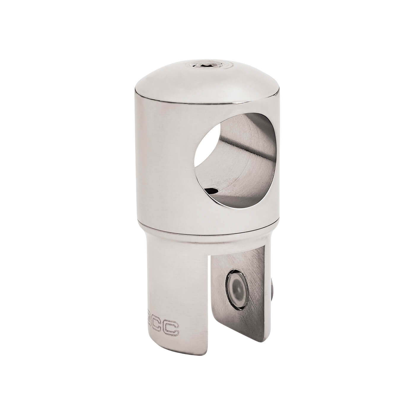 Intermediate Support With 360° Swivel - 6-12mm Glass - Polished Stainless Steel - view 2