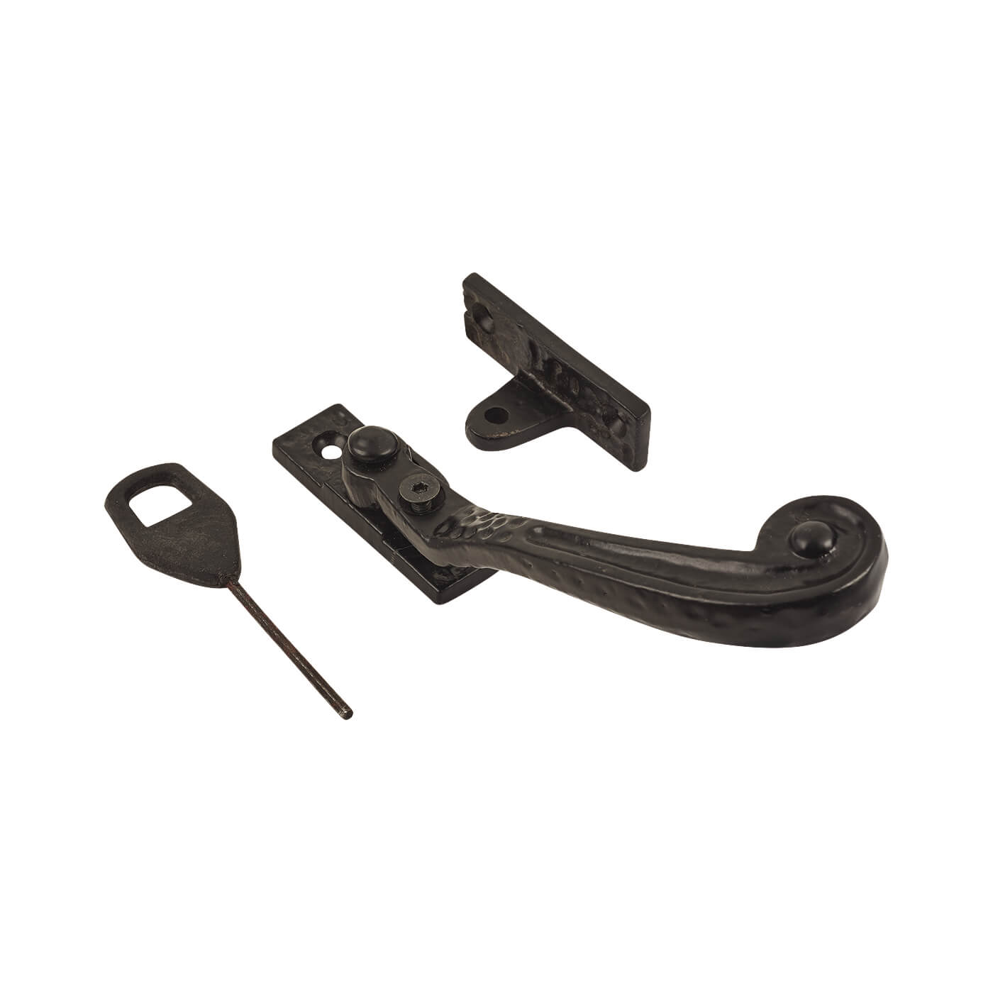 Tudor Locking Wedge Casement Window Fastener - Right Hand - Antique Black Iron - view 2