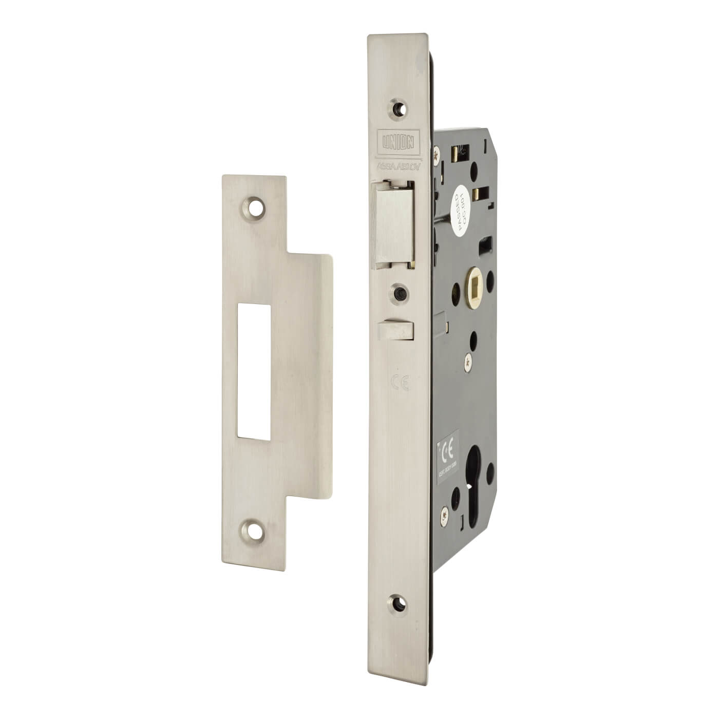 J2C2 Equality Act DIN Deadlocking Nightlatch Case - 83mm Case - 55mm Backset - Stainless - view 2