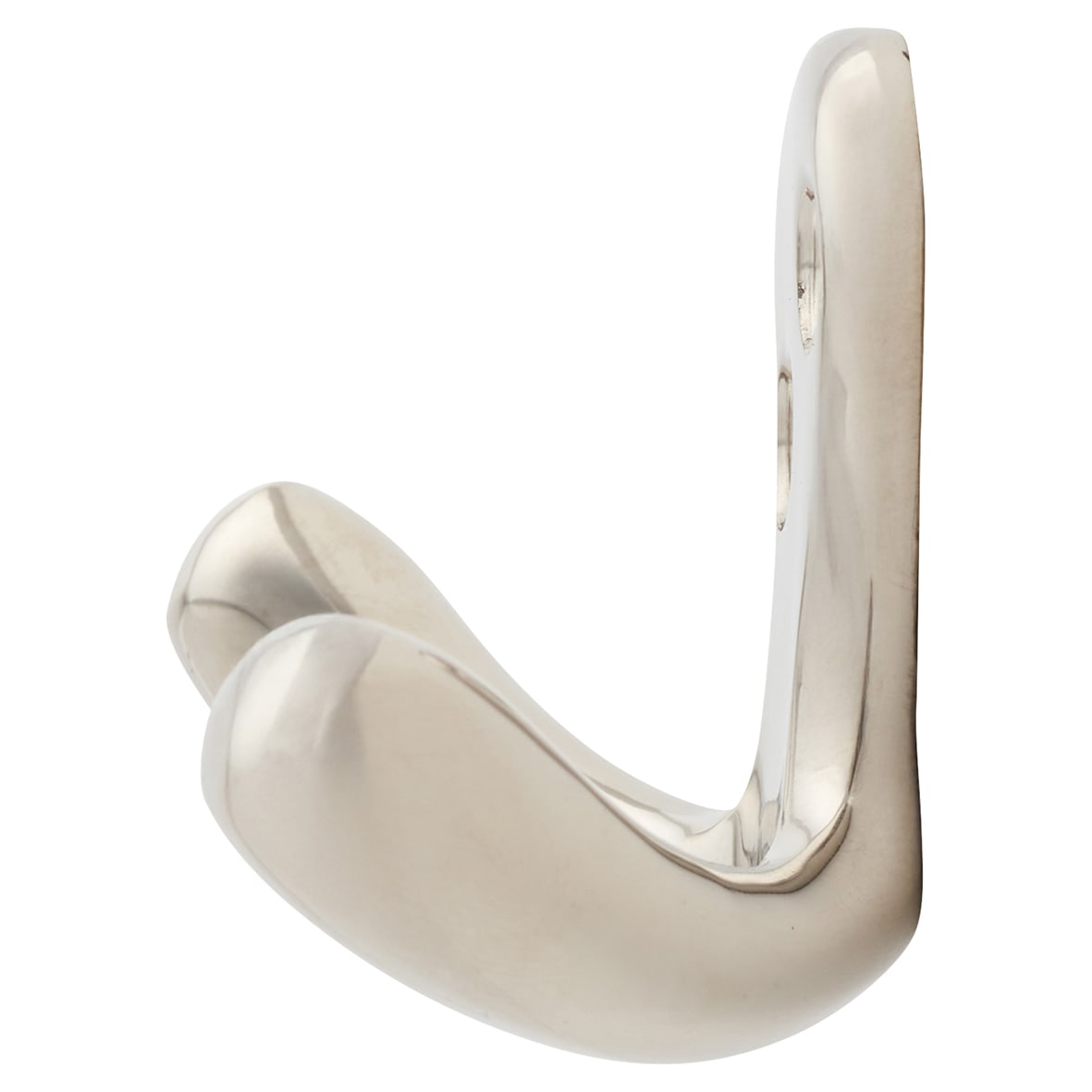 Victorian Double Coat Hook - 30 x 24mm - Polished Nickel - view 2