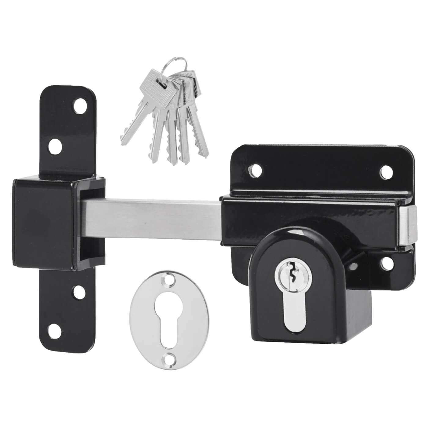 Locking Long Throw Gate Lock - 70mm Gate Thickness - Double Euro Cylinder - 316 Stainless Steel - view 2