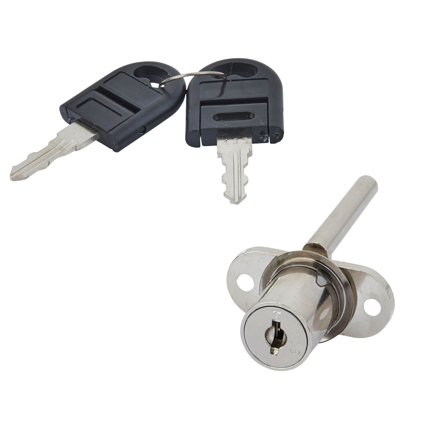 Front Mount Pedestal Drawer Lock - 16.5 x 20mm - Keyed to Differ - Polished Chrome - view 2