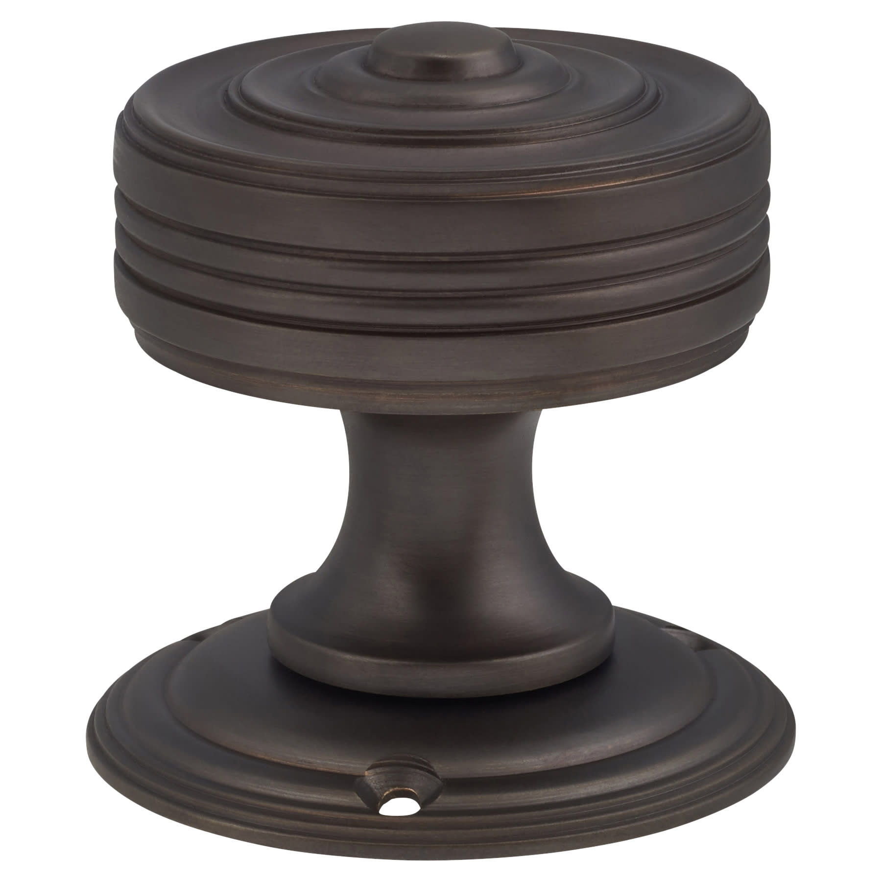 Brushed Oil Rubbed Bronze Georgian Ringed Mortice Door Knob - 55mm Rose Diameter - view 2