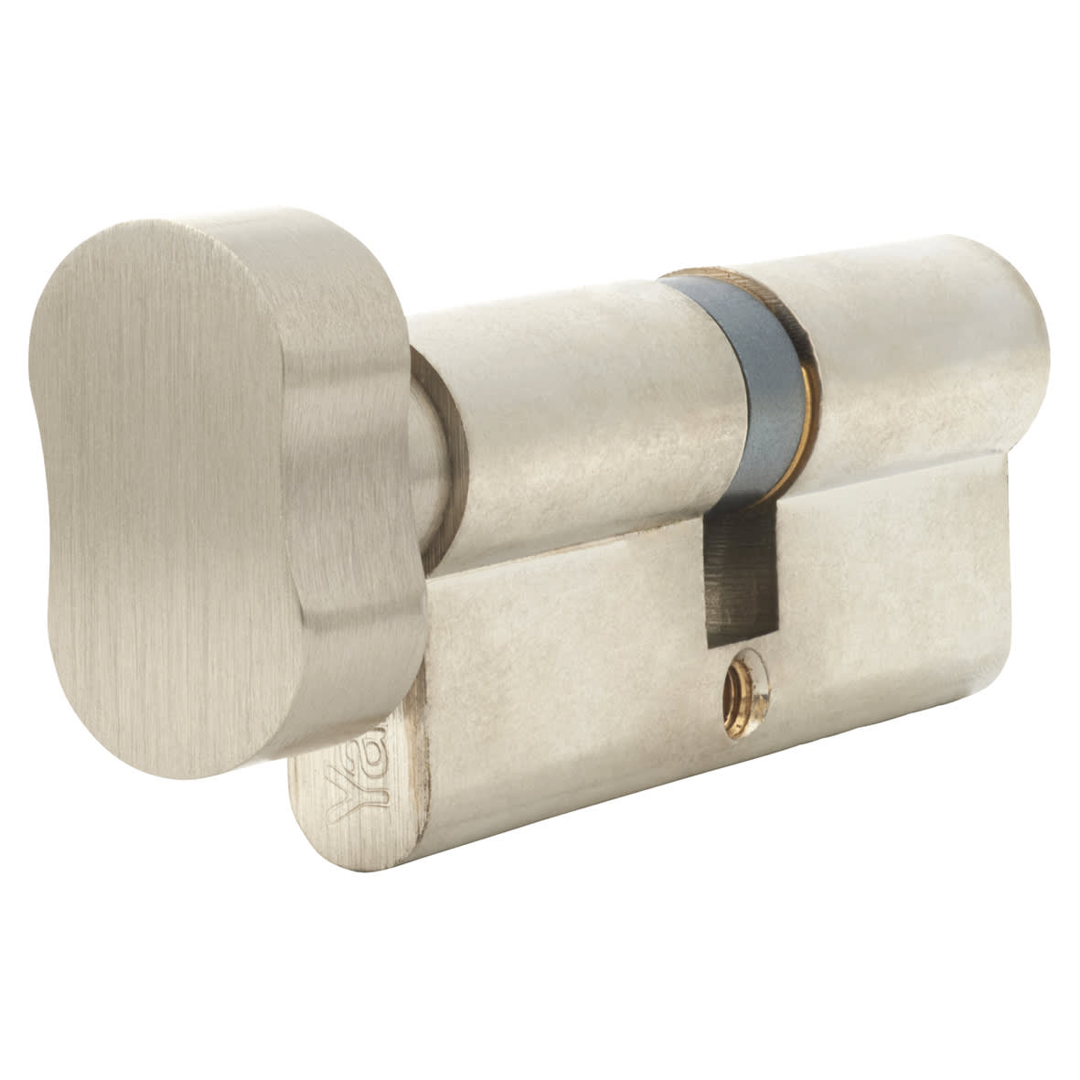 6 Pin 80mm Euro Thumbturn Cylinder - 40mm Turn + 40mm - Satin Nickel - Keyed to Differ - view 2