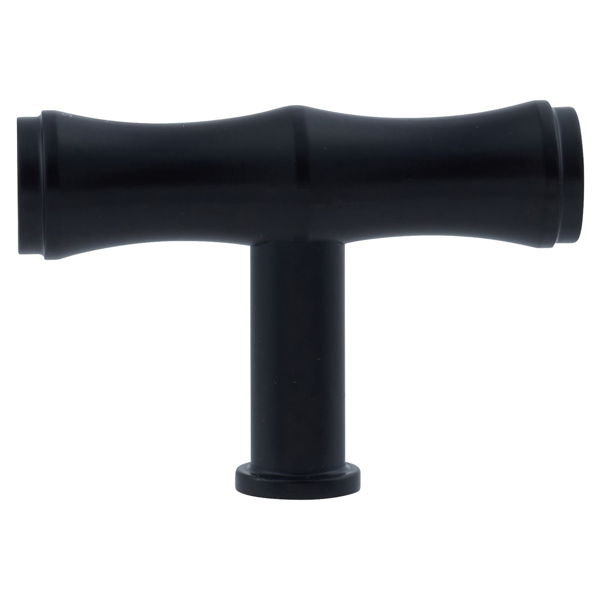 Crispin Bamboo 12mm T-Bar Cabinet Knob - 55 x 38mm - Matt Black - view 2