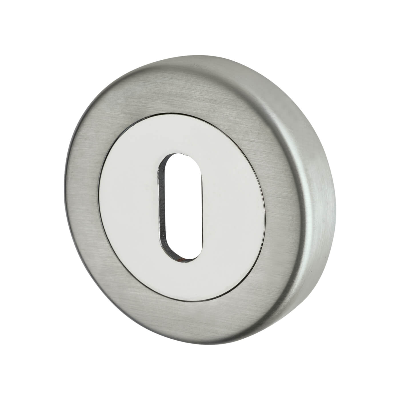 Sorrento Escutcheon - 53mm Diameter - Keyhole - Satin/Polished Chrome - view 2