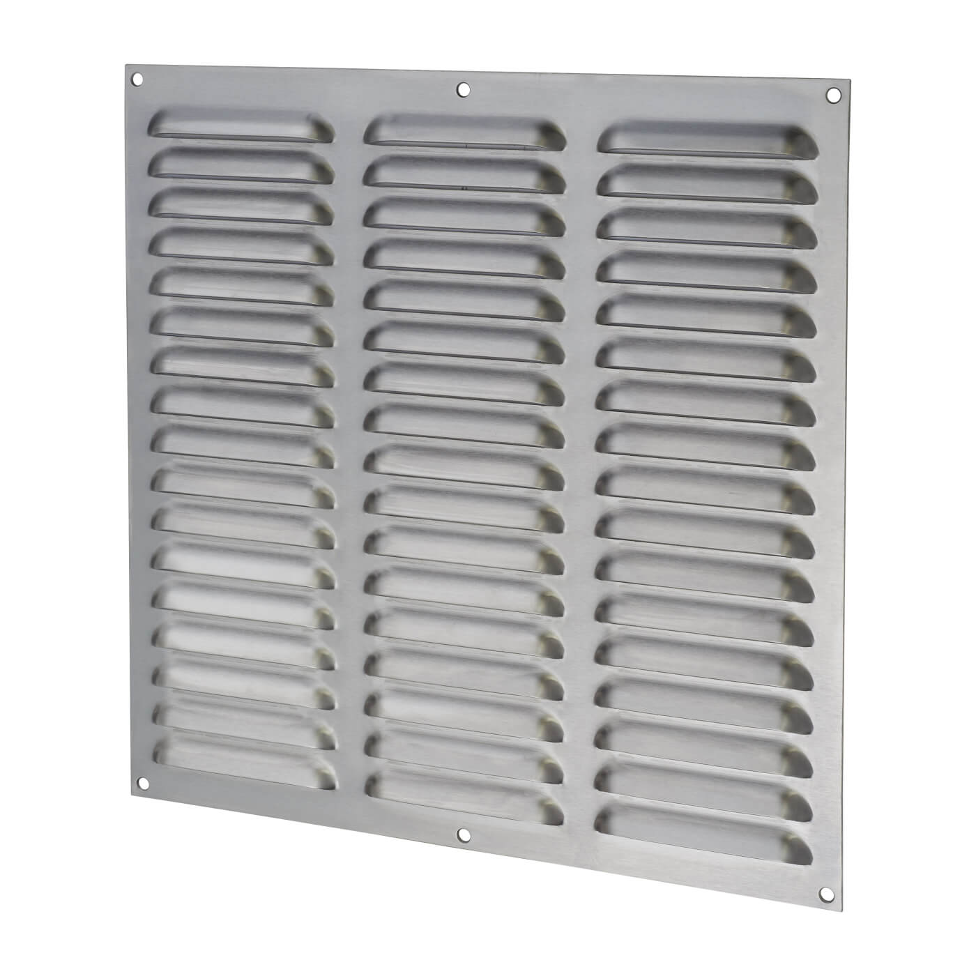 Hooded Louvre Vent - 305 x 305mm - 23750mm² Free Air Flow - Satin Chrome - view 2
