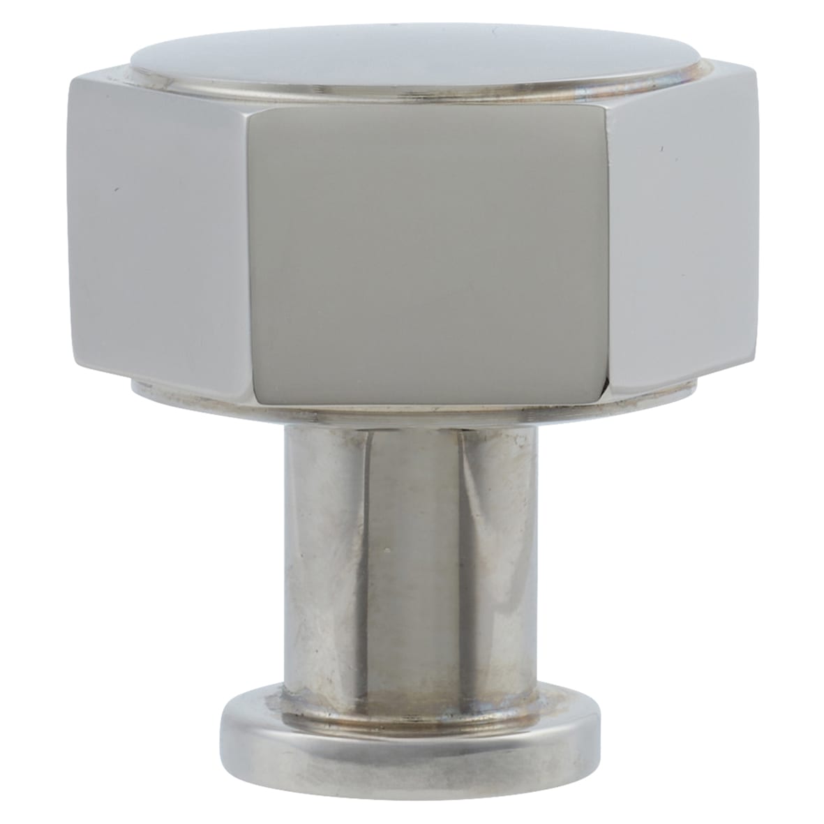 Vesper Hex Cabinet Knob - 33mm Diameter - Polished Nickel - view 2