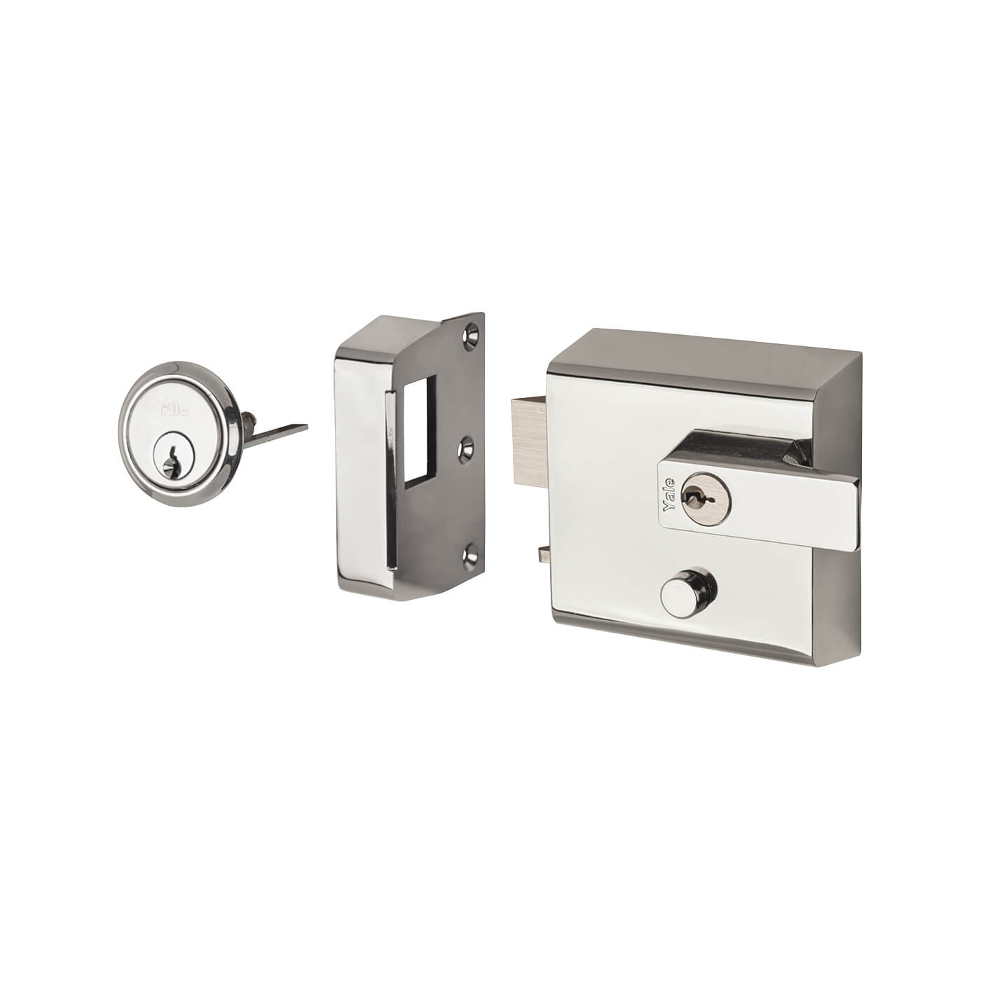 P1 Double Locking Nightlatch - 60mm Backset - Polished Chrome Case/Cylinder - view 2