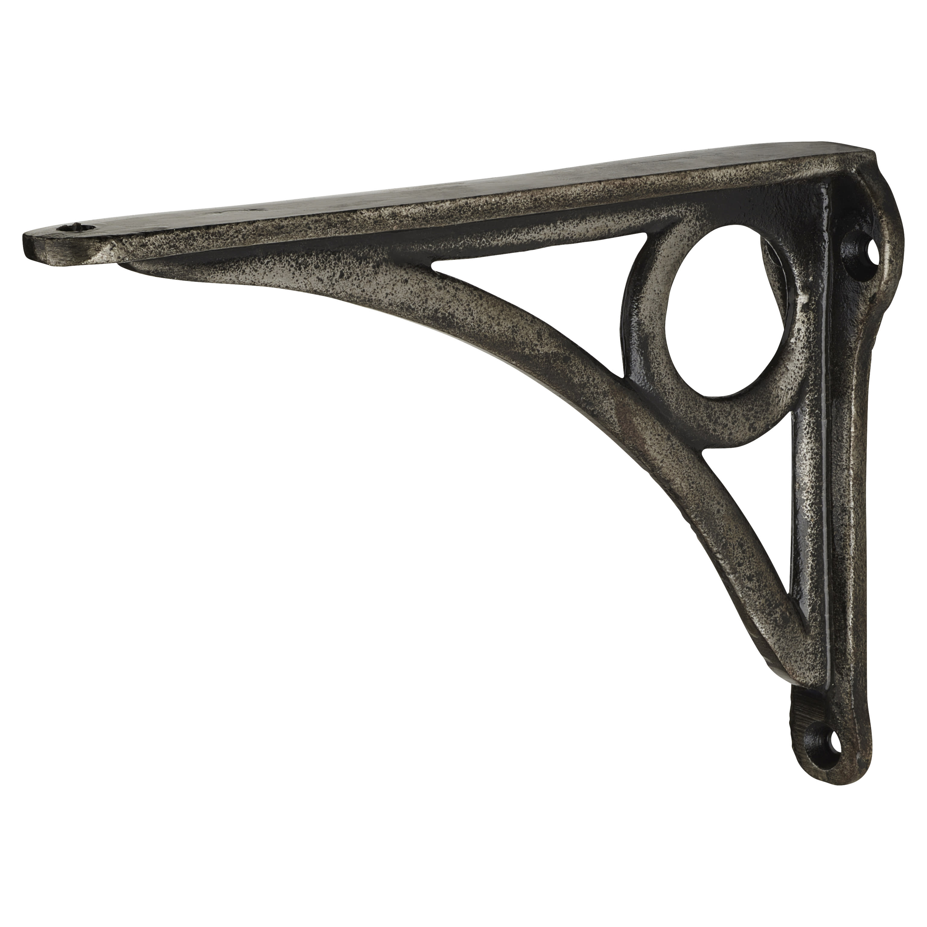 Circle Shelf Bracket - 145 x 105mm - Pewter Effect - view 2