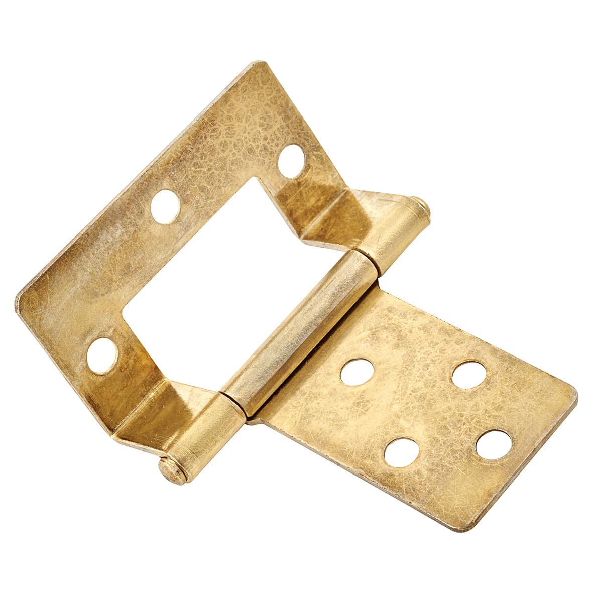 Cranked Type 1 Flush Cabinet Hinge - 51 x 10 x 1mm - Polished Brass - Pack of 5 Pairs - view 3