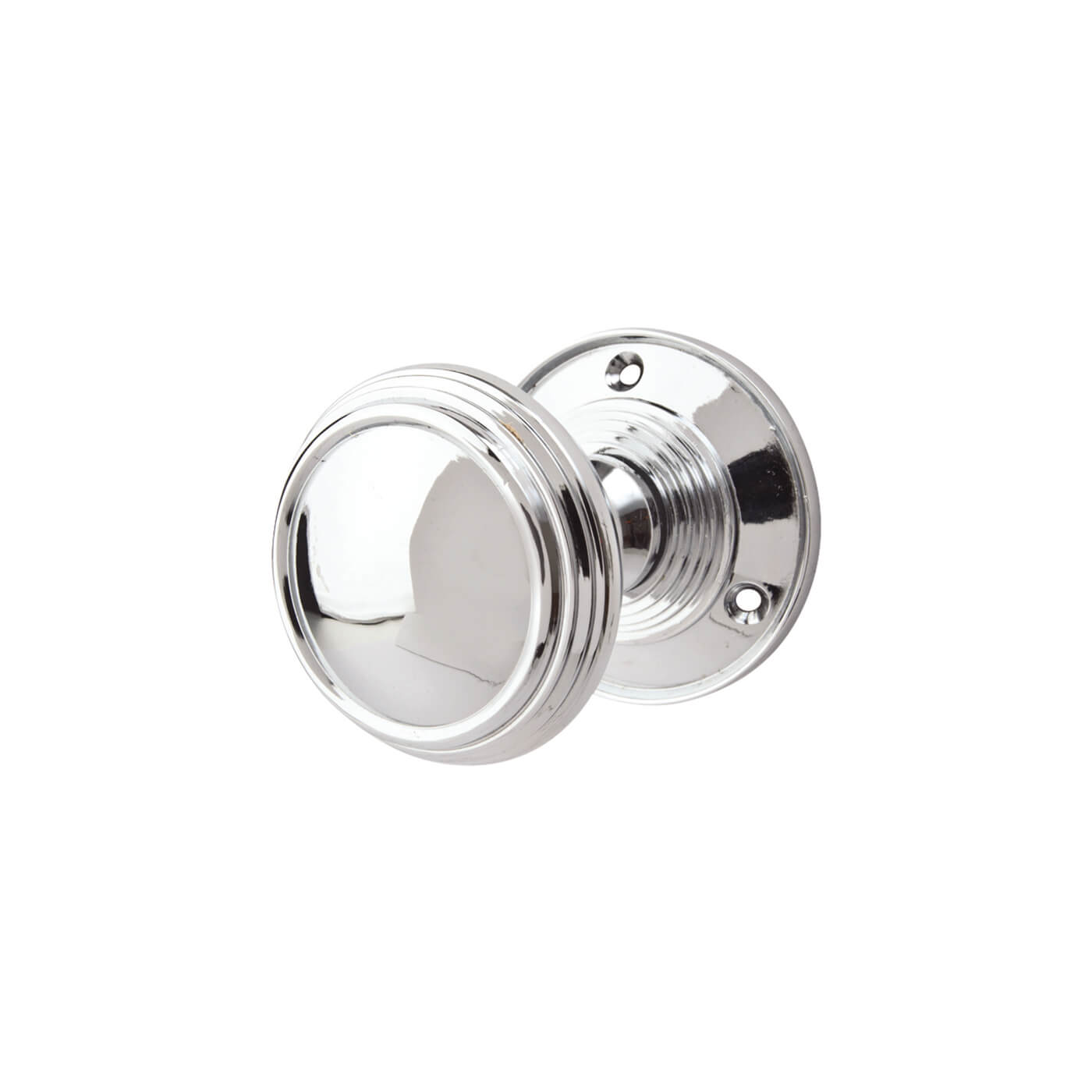 Polished Chrome Lined Mortice Door Knob - 65mm Rose Diameter - view 2