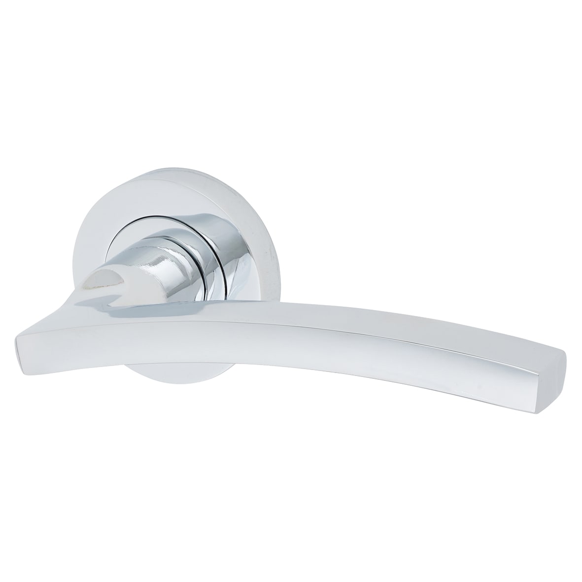 Brass Polished Chrome Latch Door Handles on Rose Ultimate Door Pack - Tavira Range - view 2