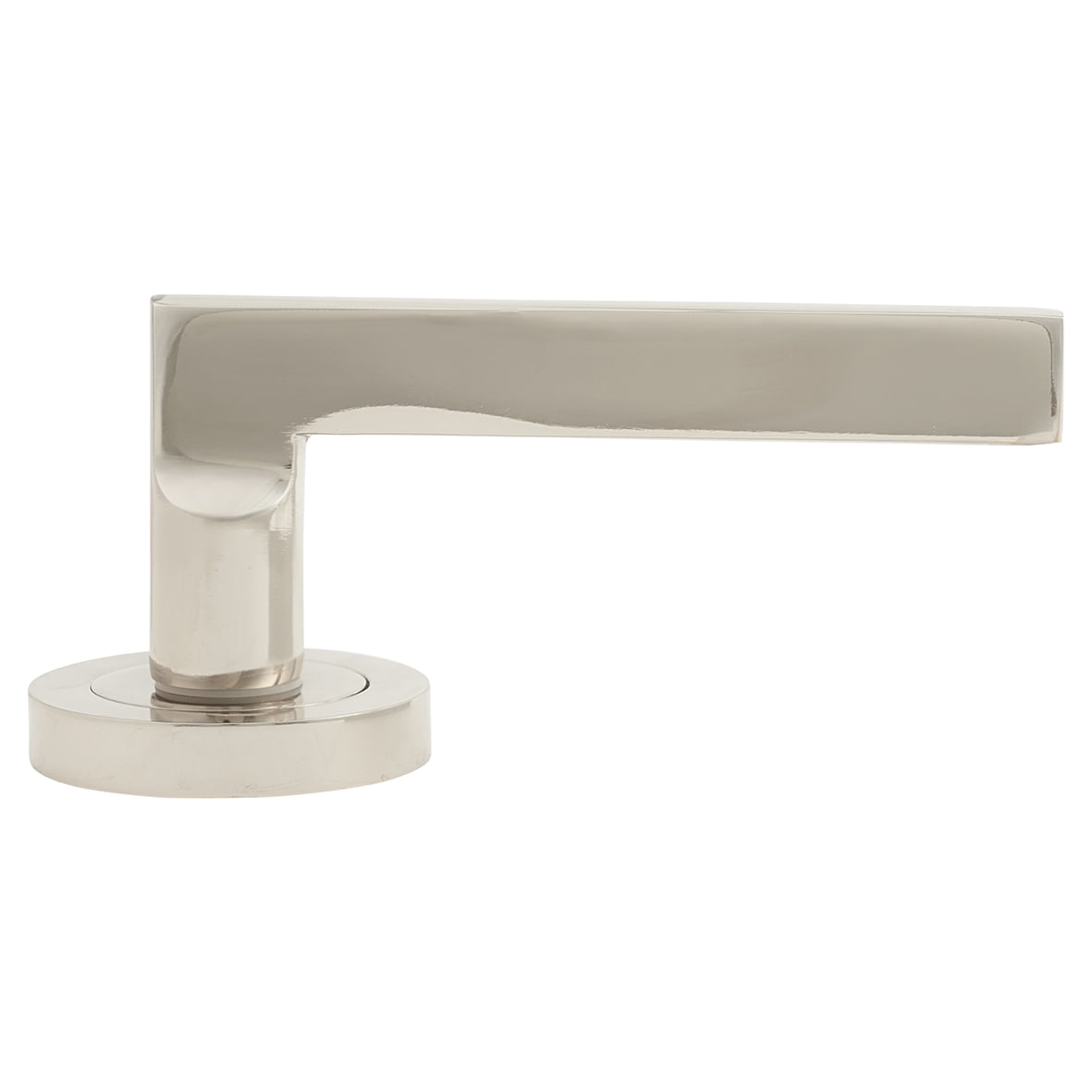 Polished Nickel Door Handles on Round Rose - Lexi Range - view 3