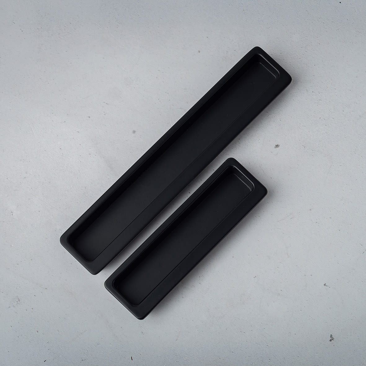Alton Rectangular Flush Cabinet Pull Handle - 113 x 33mm - Matt Black - view 3