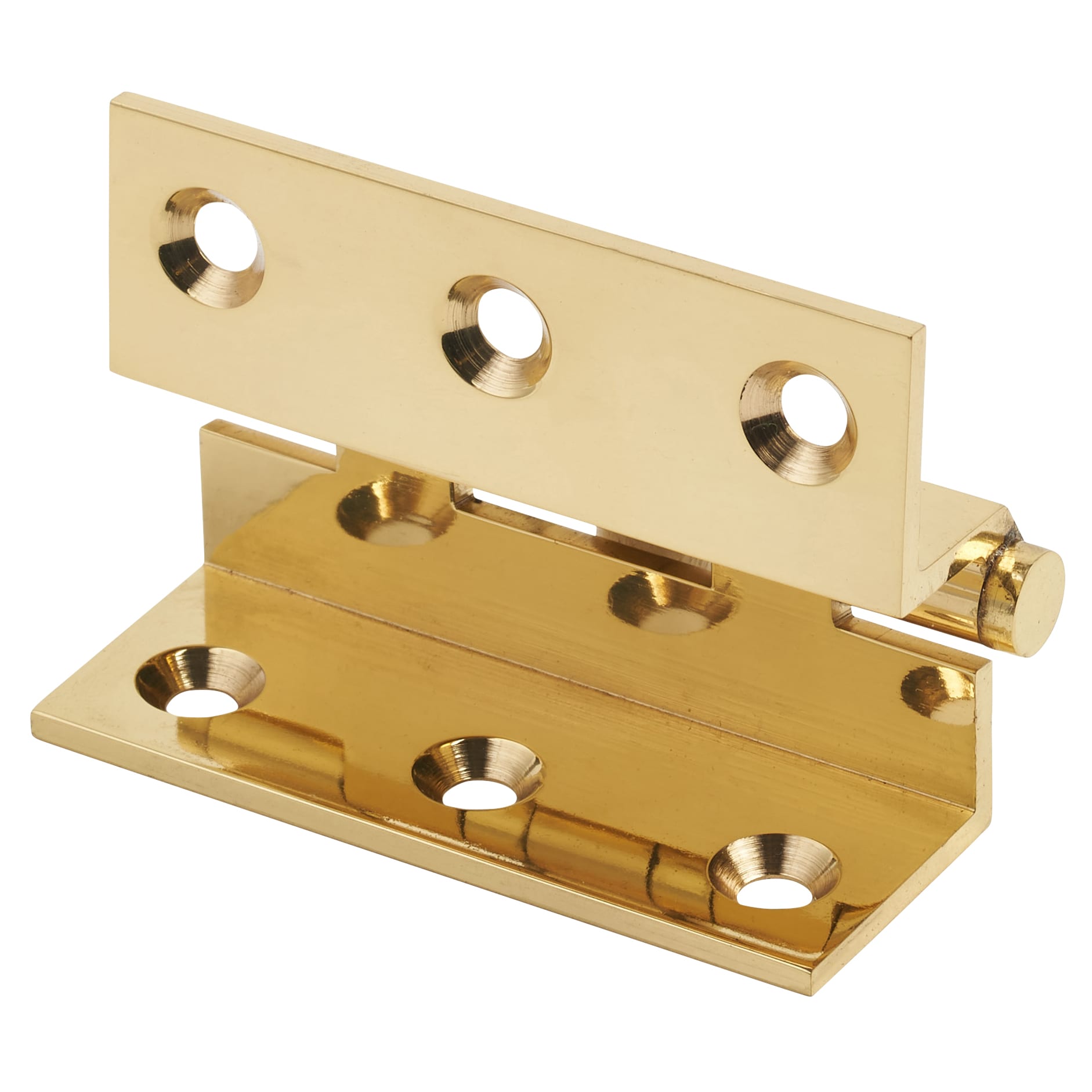 Cranked Ball Bearing Storm Proof Casement Window/Door Hinge - 64 x 2.5mm - Polished Brass - Pair - view 3