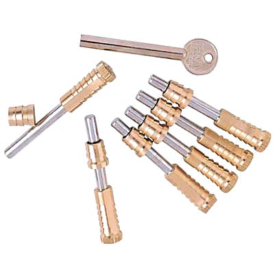 Vertical Sliding Sash Screw - Satin Brass - Pack of 6 with 1 Key - view 2