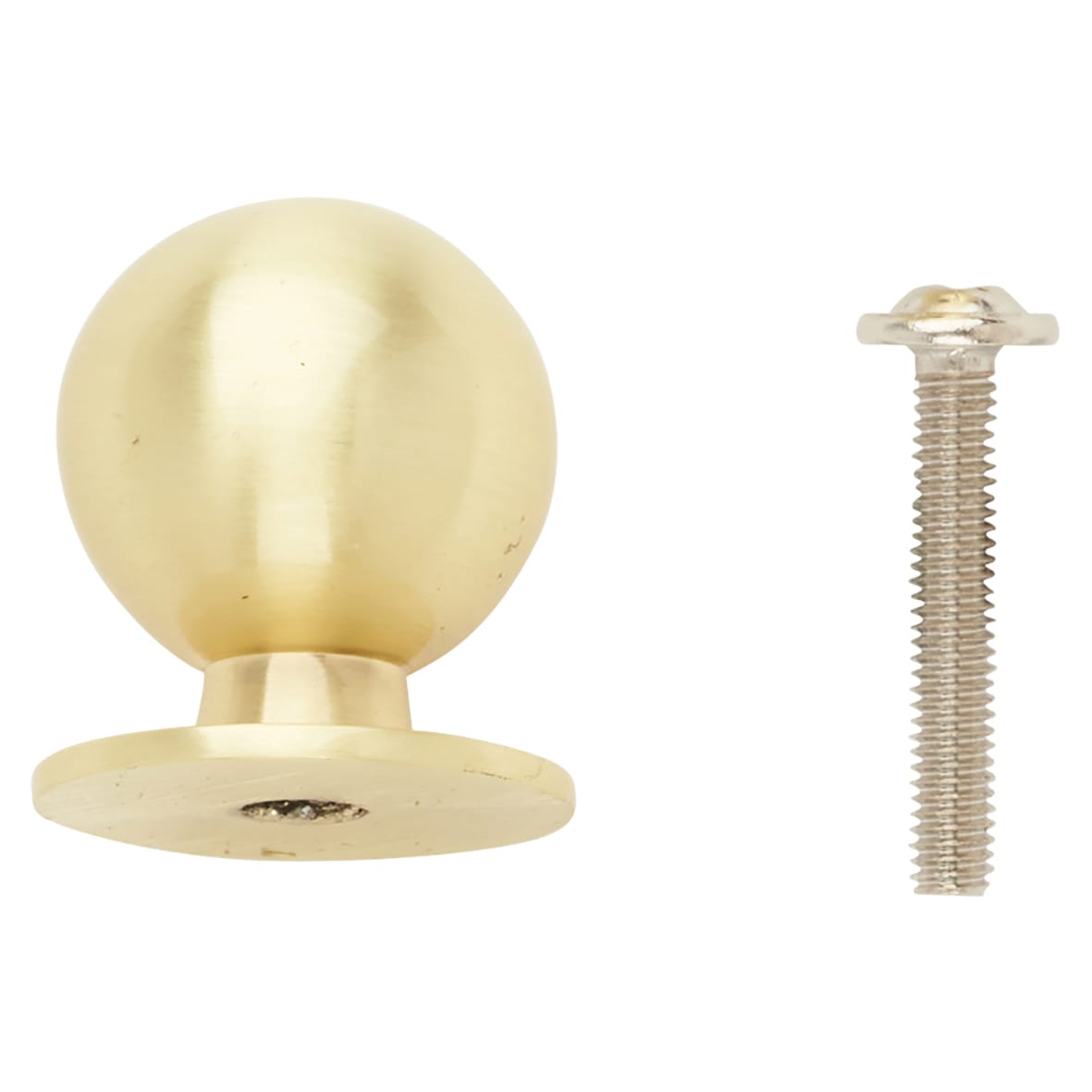 Ball Cabinet Knob - 25mm Diameter - Satin Brass - view 6