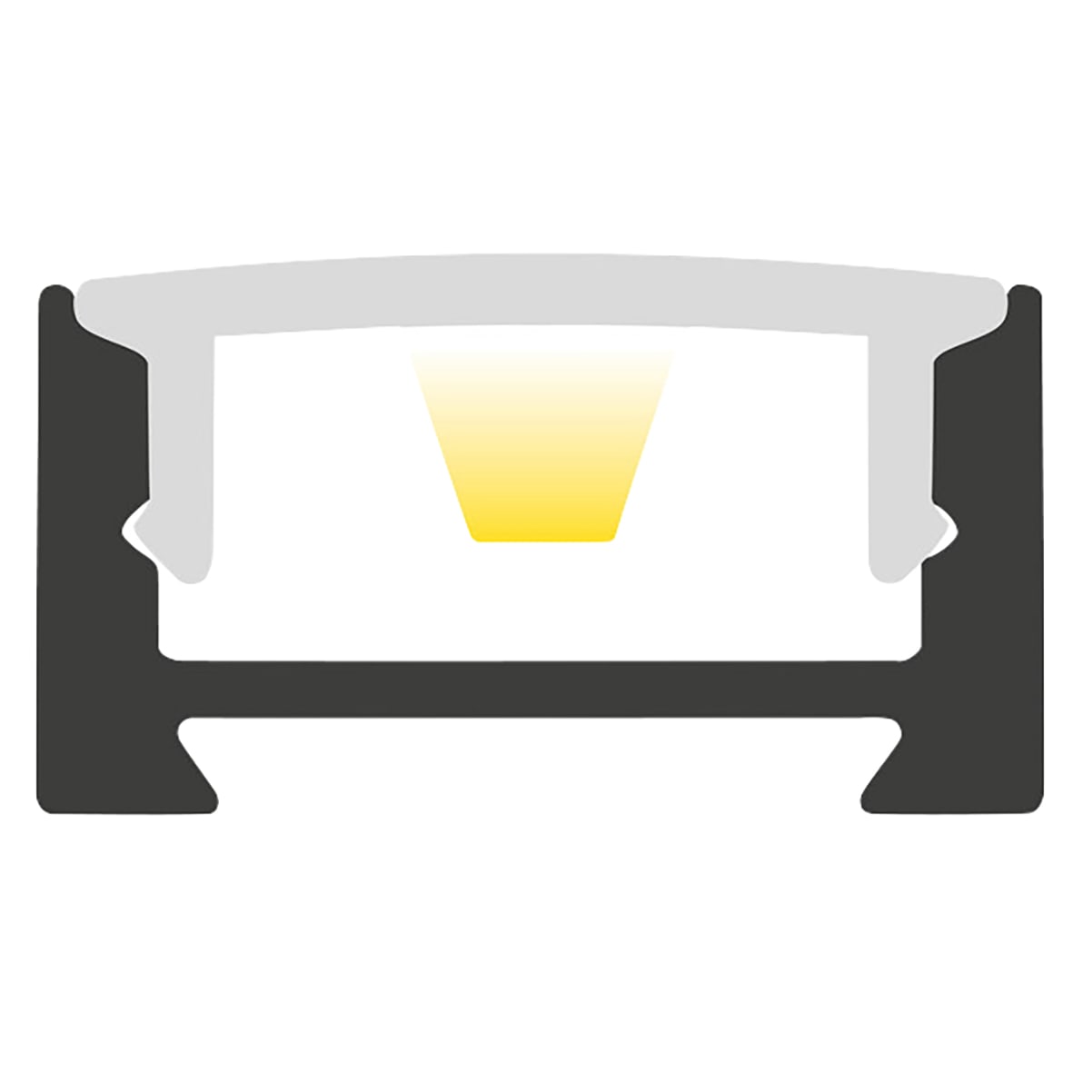 LED Surface Mount Profile with Frosted Diffuser for LED Strip Light - 1000mm - Aluminium - view 3