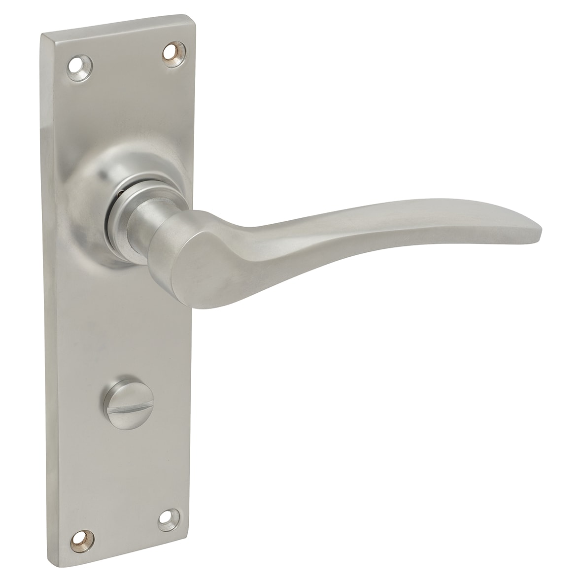 Satin Chrome Bathroom Door Handles - Buckingham Range - 152 x 41mm - view 4