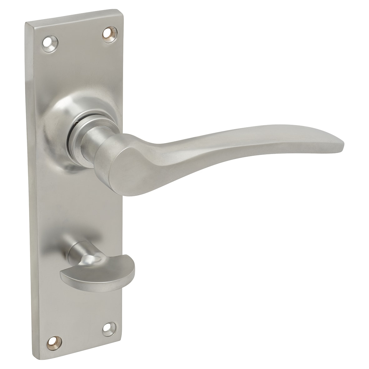 Satin Chrome Bathroom Door Handles - Buckingham Range - 152 x 41mm - view 5