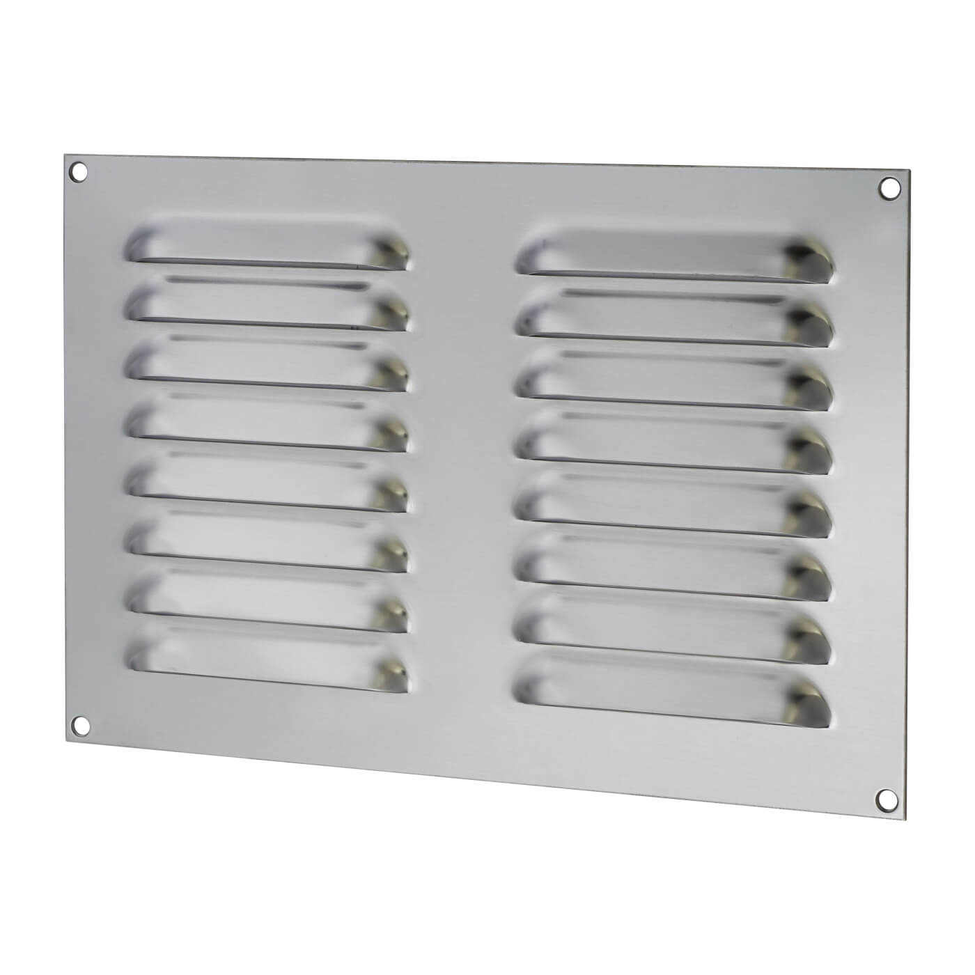 Hooded Louvre Vent - 242 x 165mm - 6600mm² Free Air Flow - Polished Stainless Steel - view 2