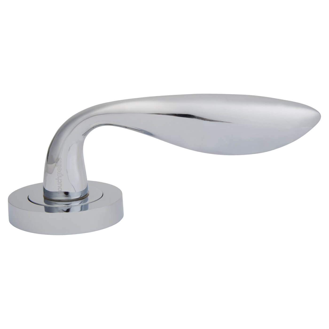 Polished Chrome Door Handles on Round Rose - Morgan Range - view 3