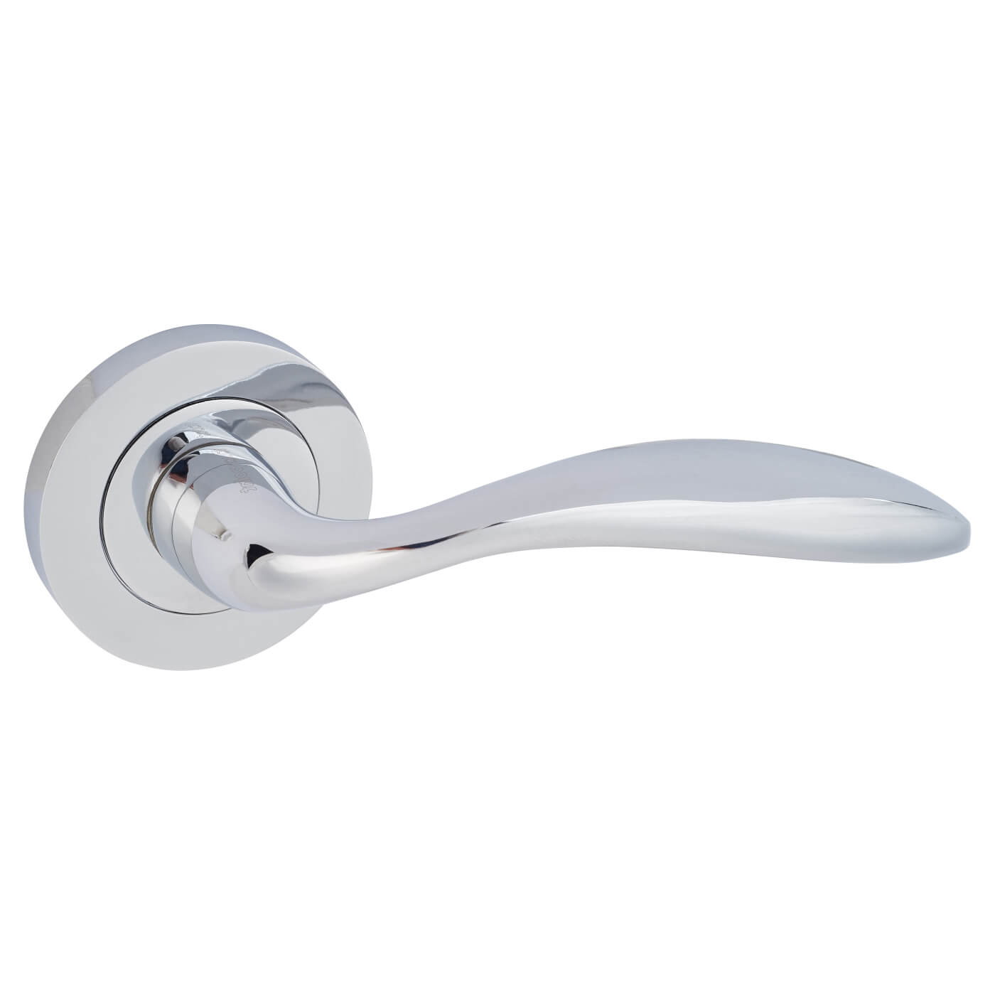 Polished Chrome Door Handles on Round Rose - Morgan Range - view 4