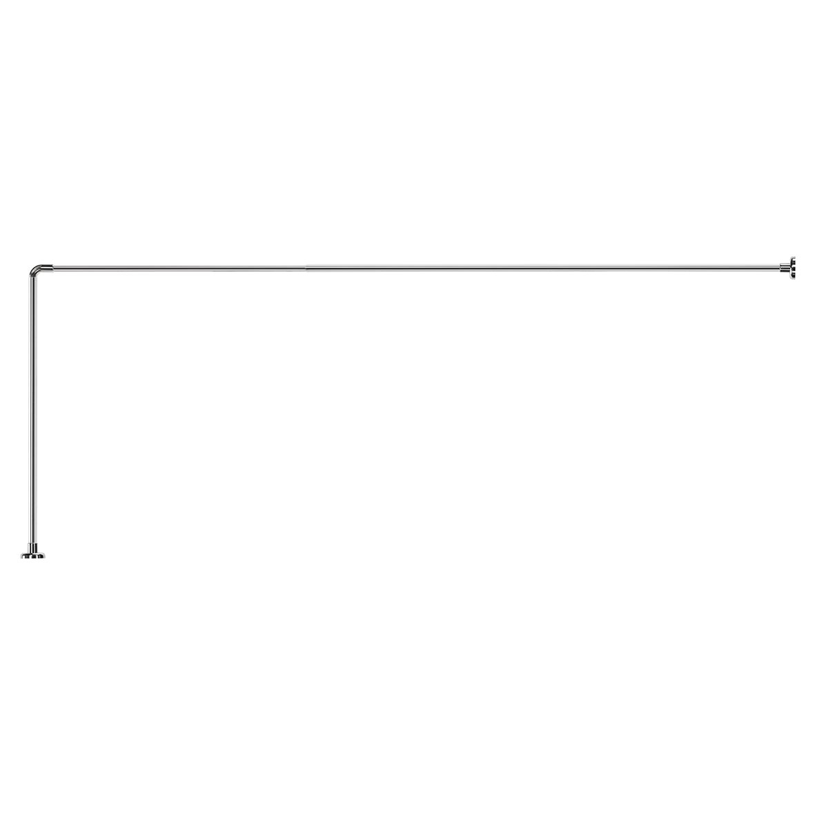 Shower Rail - L Shaped - Telescopic Rod - 1400-2600mm Length - Chrome - view 5