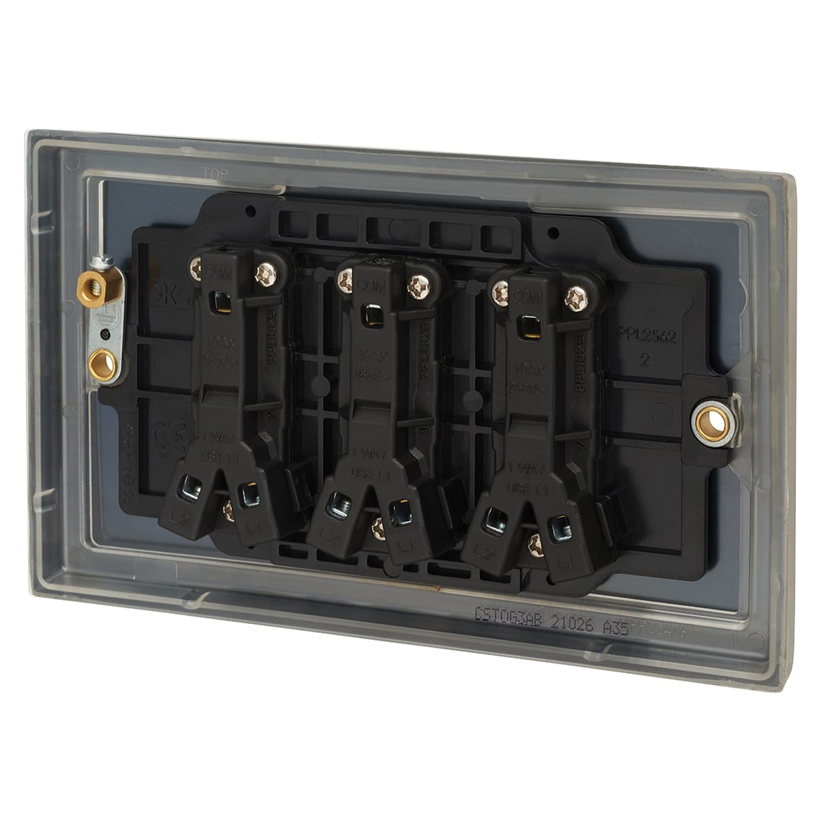10AX 3 Gang 2 Way Toggle Light Switch - Antique Brass - view 2