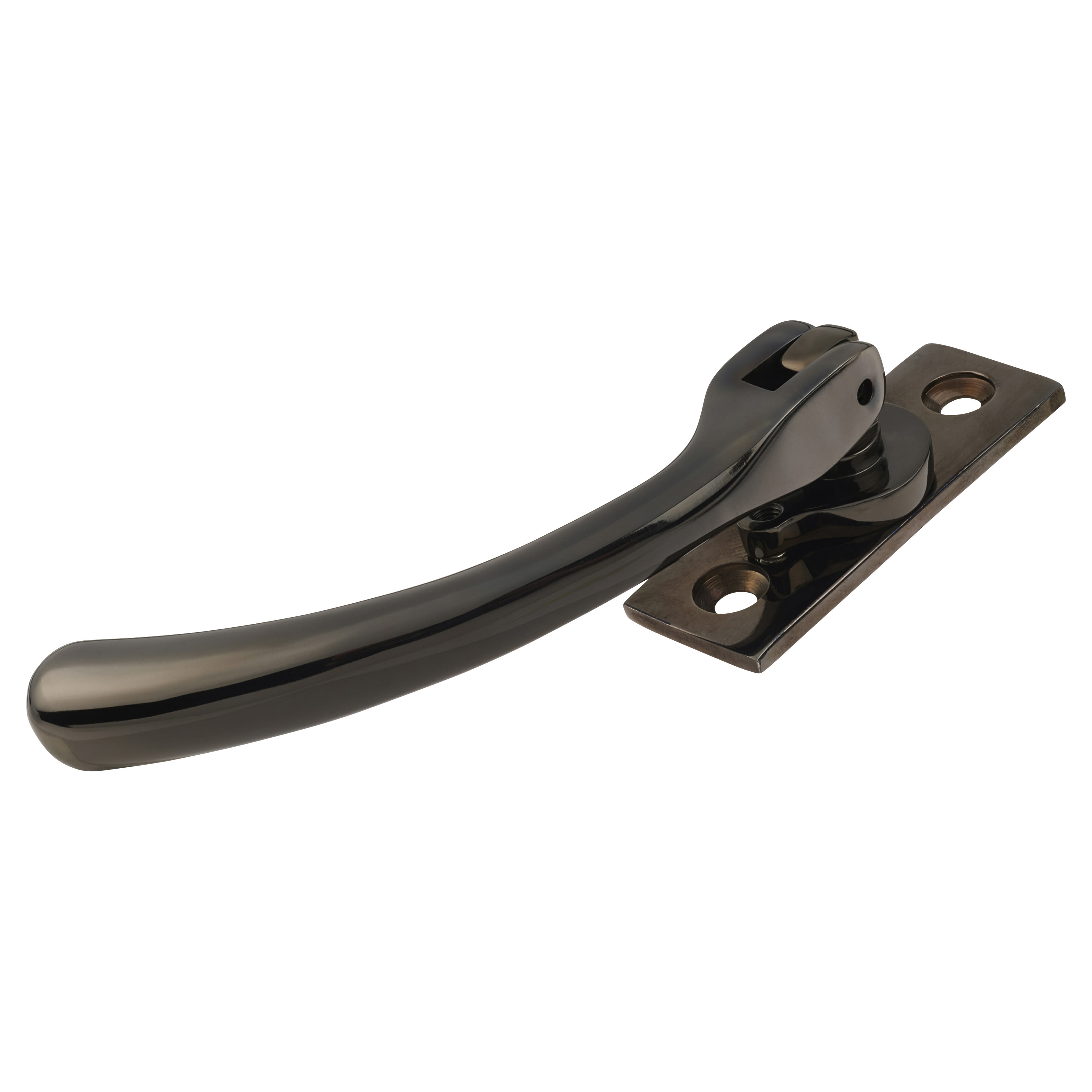Bulb End Locking Espagnolette Casement Window Handle - Left Hand - Black Nickel - view 2
