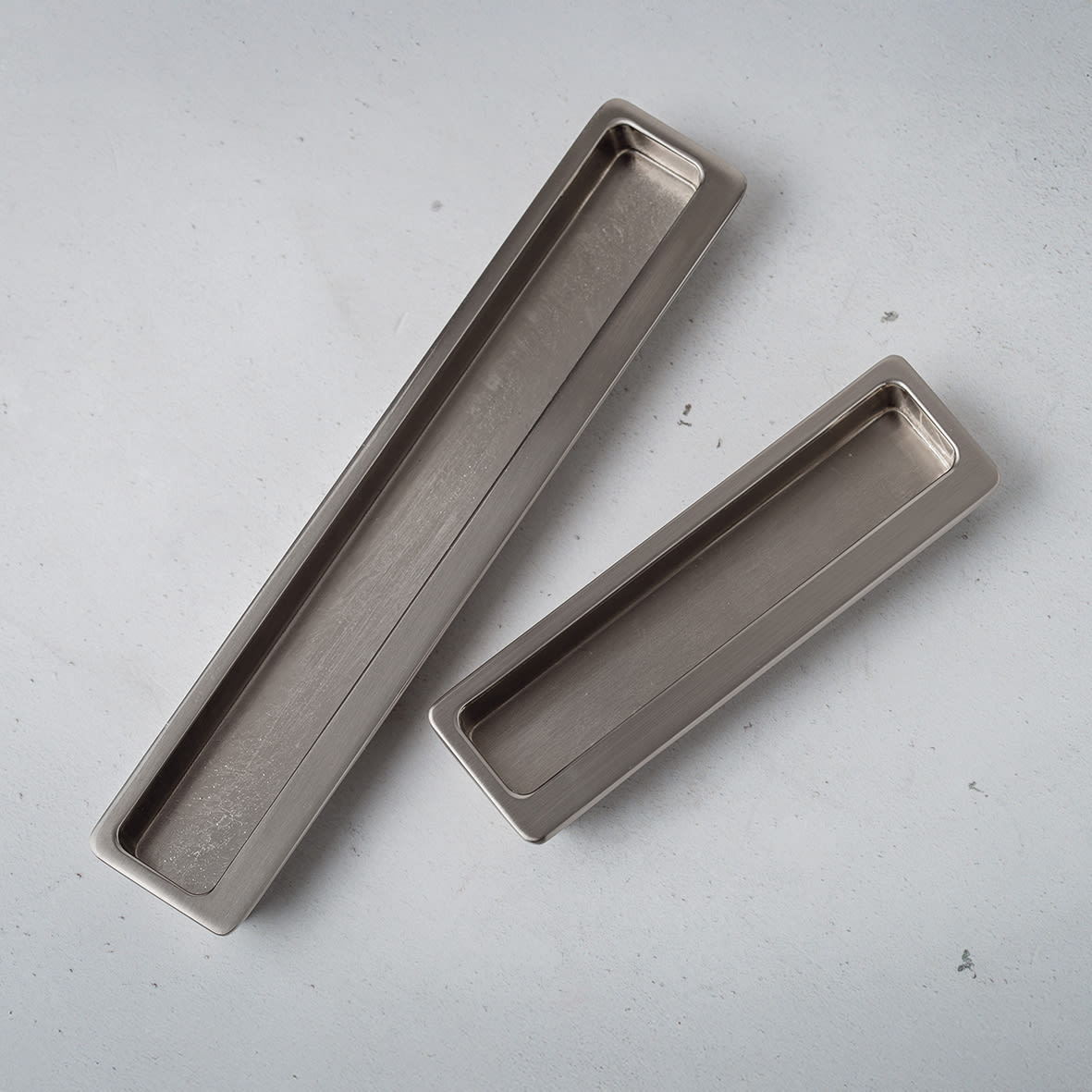 Alton Rectangular Flush Cabinet Pull Handle - 177 x 33mm - Satin Nickel - view 3