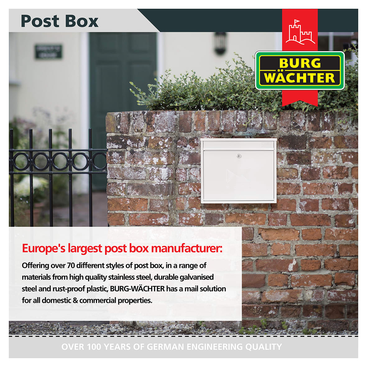 Elegance Mailbox - 362 x 310 112mm - White - view 7