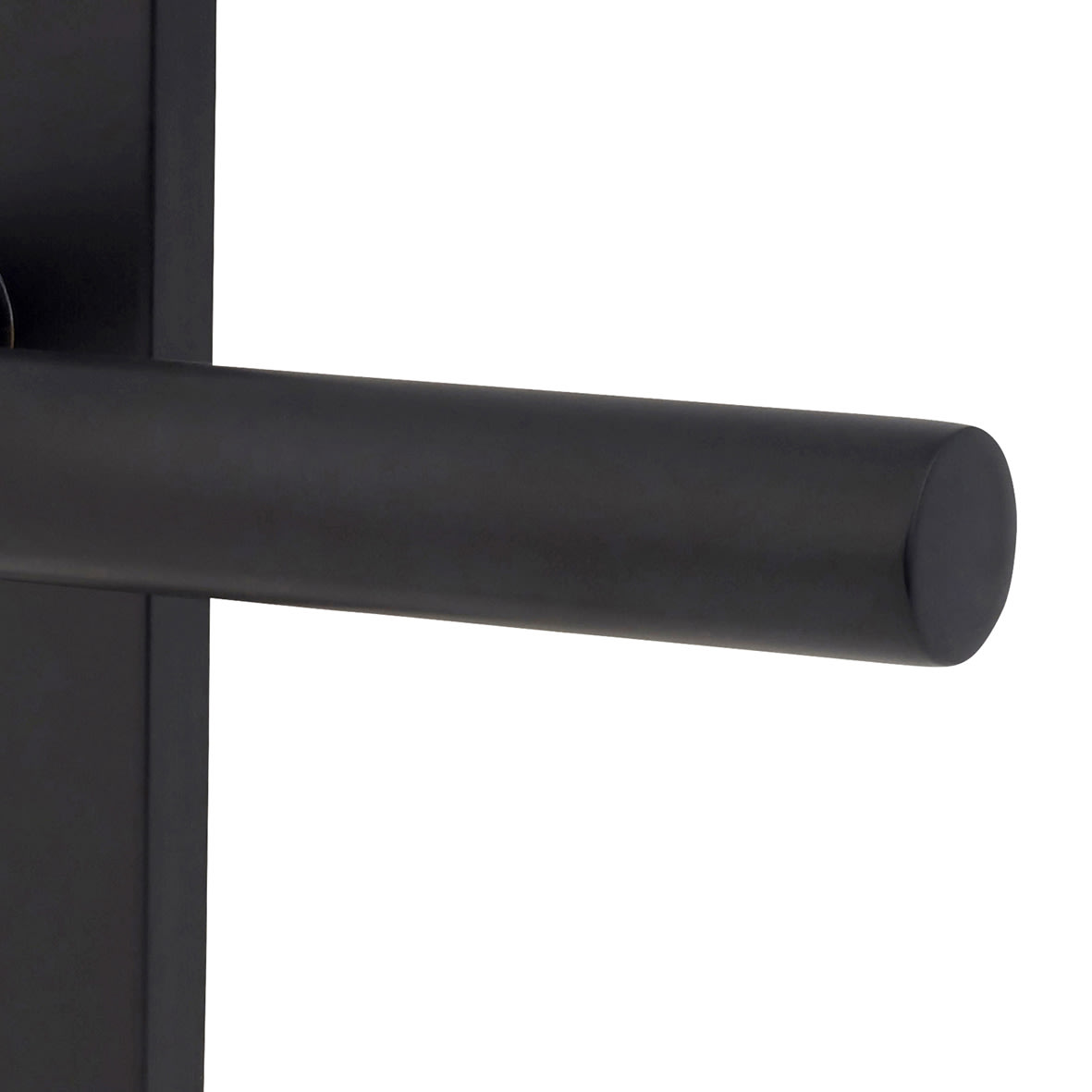 Matt Black Mitred Keyhole Lock Door Handles - 172 x 44mm - view 4