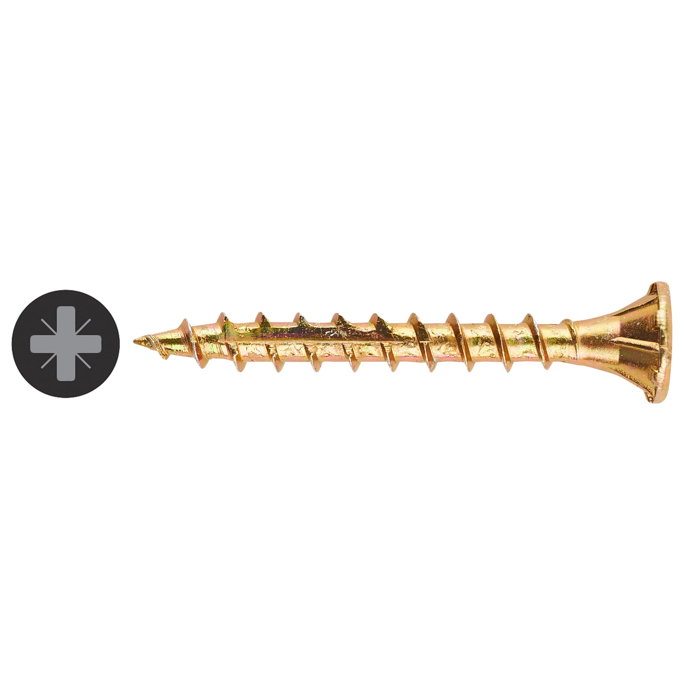 Cutter Pozi Countersunk Wood Screws Tub - 3.5 x 30mm - Yellow Zinc - Pack of 1600 - view 3