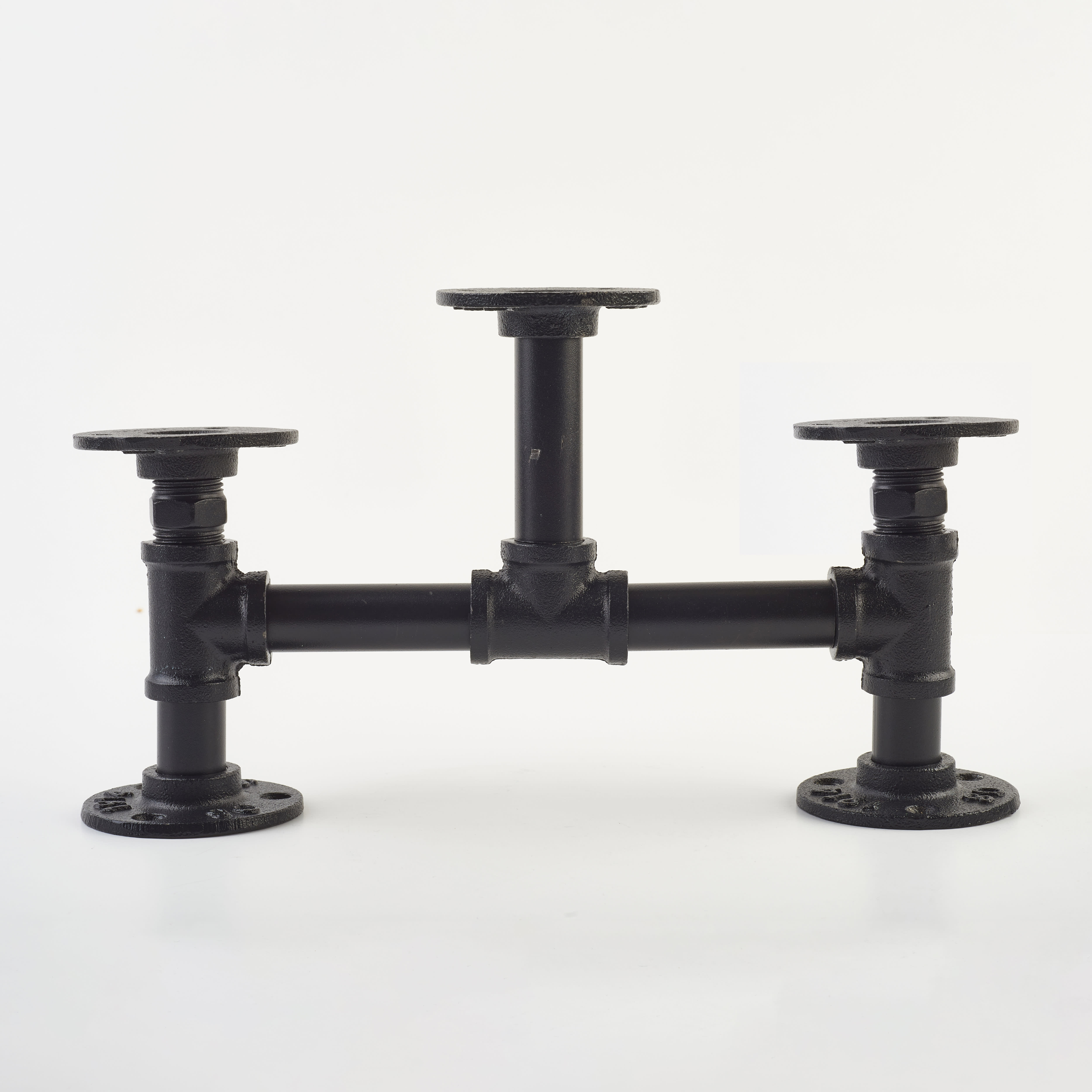 1/2" Pipe Triple Candle Holder - Black - view 2