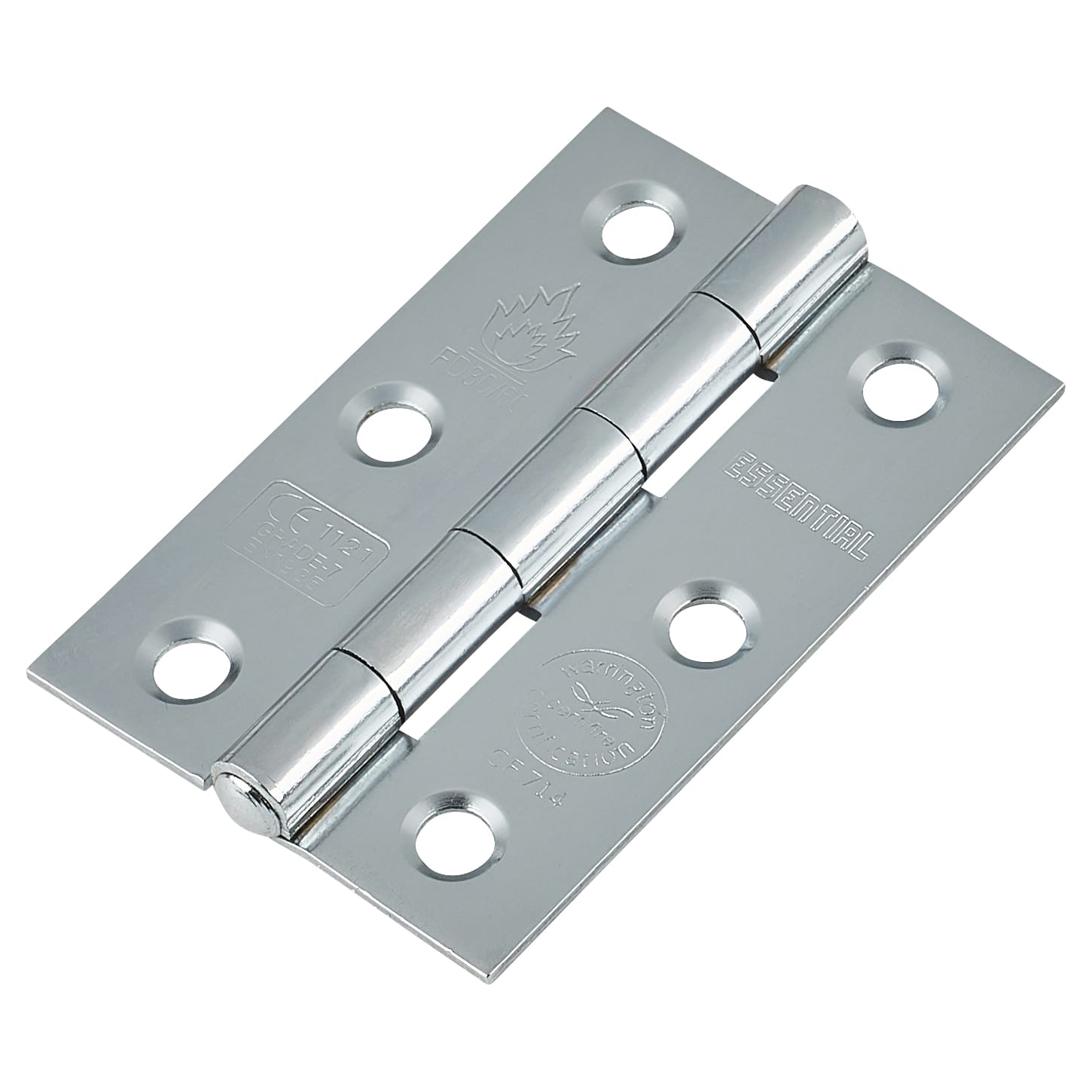 Tubular Latch Pack - 76mm Case - 57mm Backset - 2 x Plain Steel Hinges - Polished Chrome - view 4