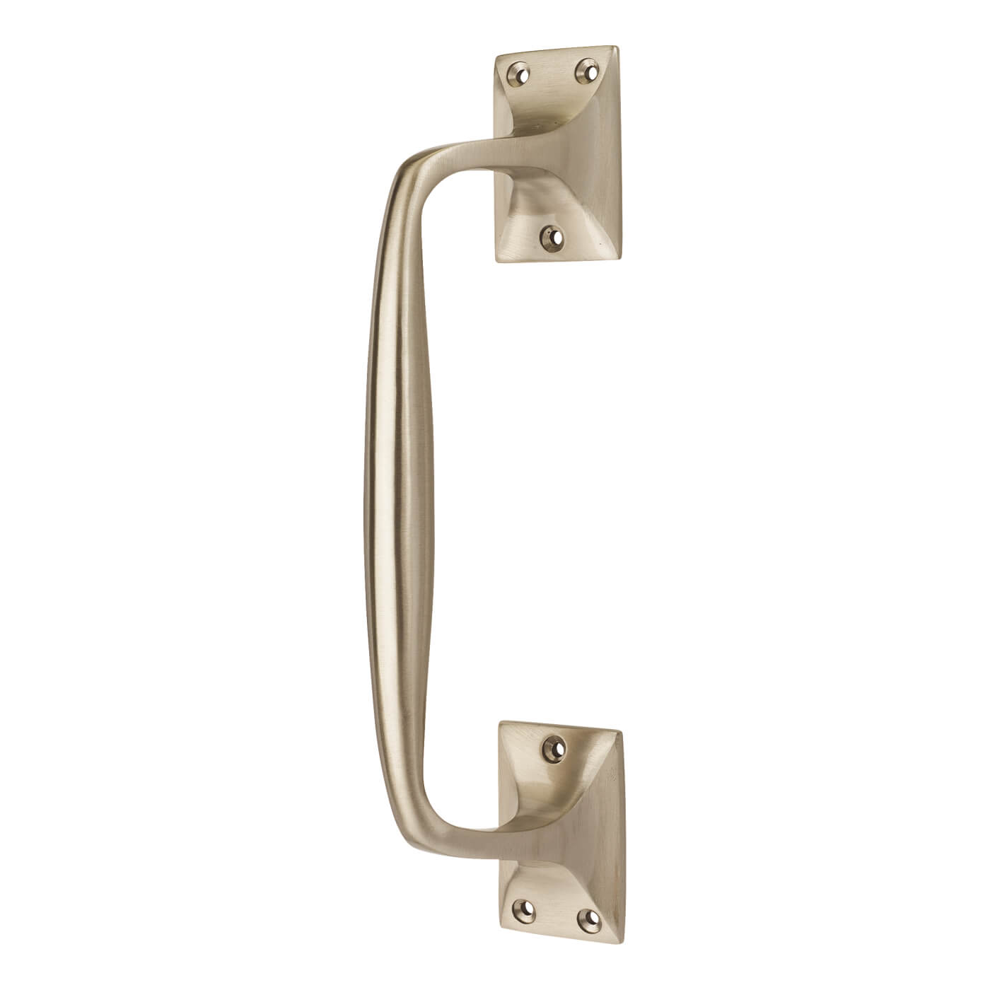 Traditional Satin Nickel Heavy Cast Offset Door Pull Handle - Screw Fix - 250mm Centres - view 2