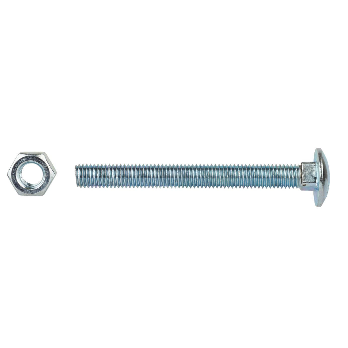 Carriage / Coach Bolt with Nut - M6 x 50mm - Zinc Plated - Pack of 10 - view 2