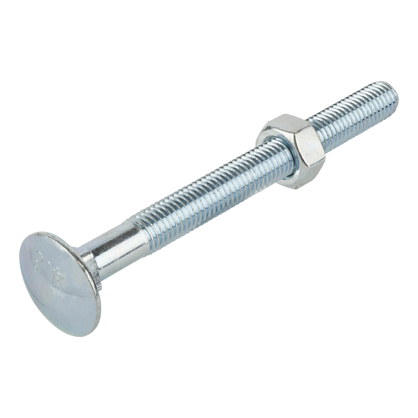 Carriage / Coach Bolt with Nut - M6 x 50mm - Zinc Plated - Pack of 10 - view 3
