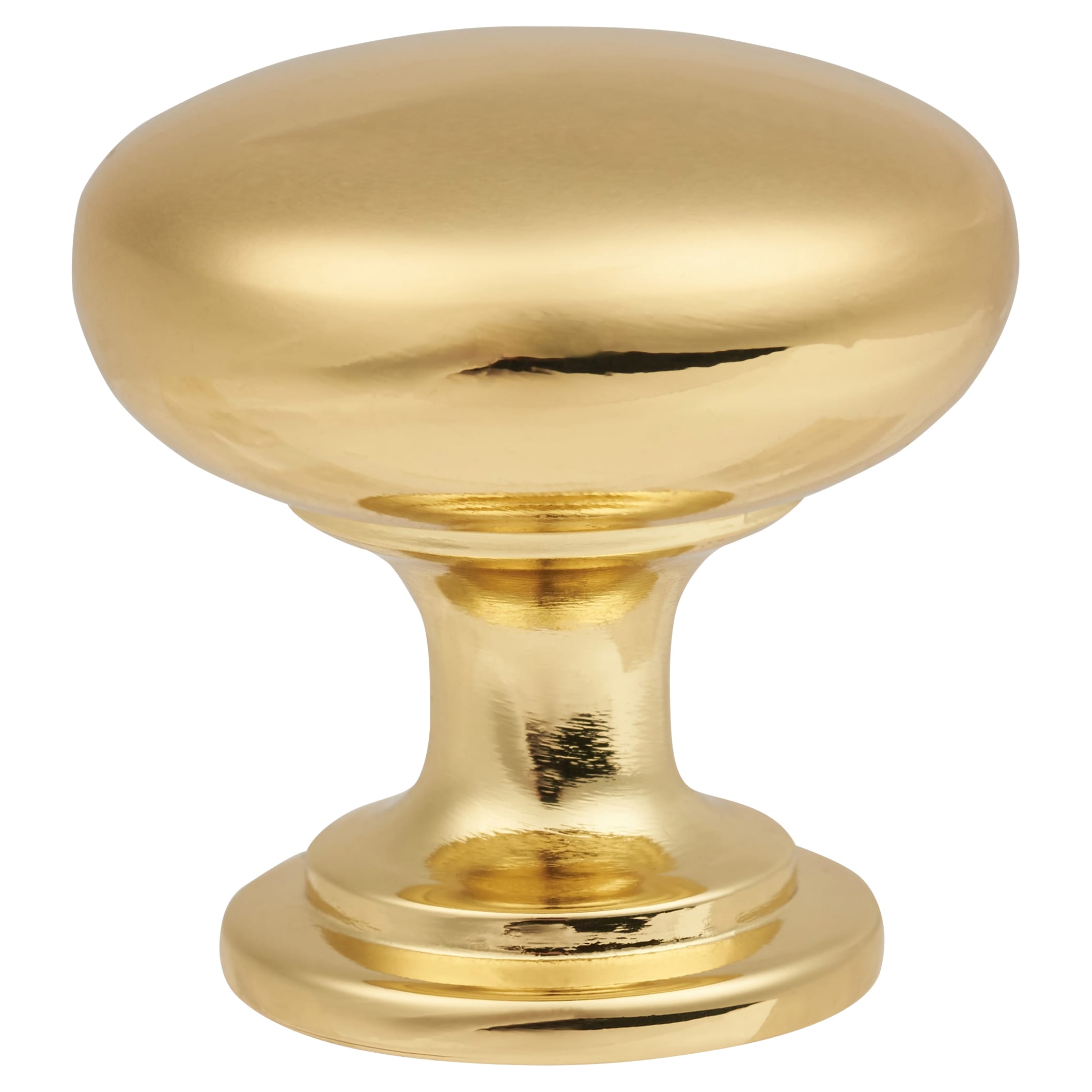 Domed Round Cabinet Knob - 30mm Diameter - Polished Brass - view 3