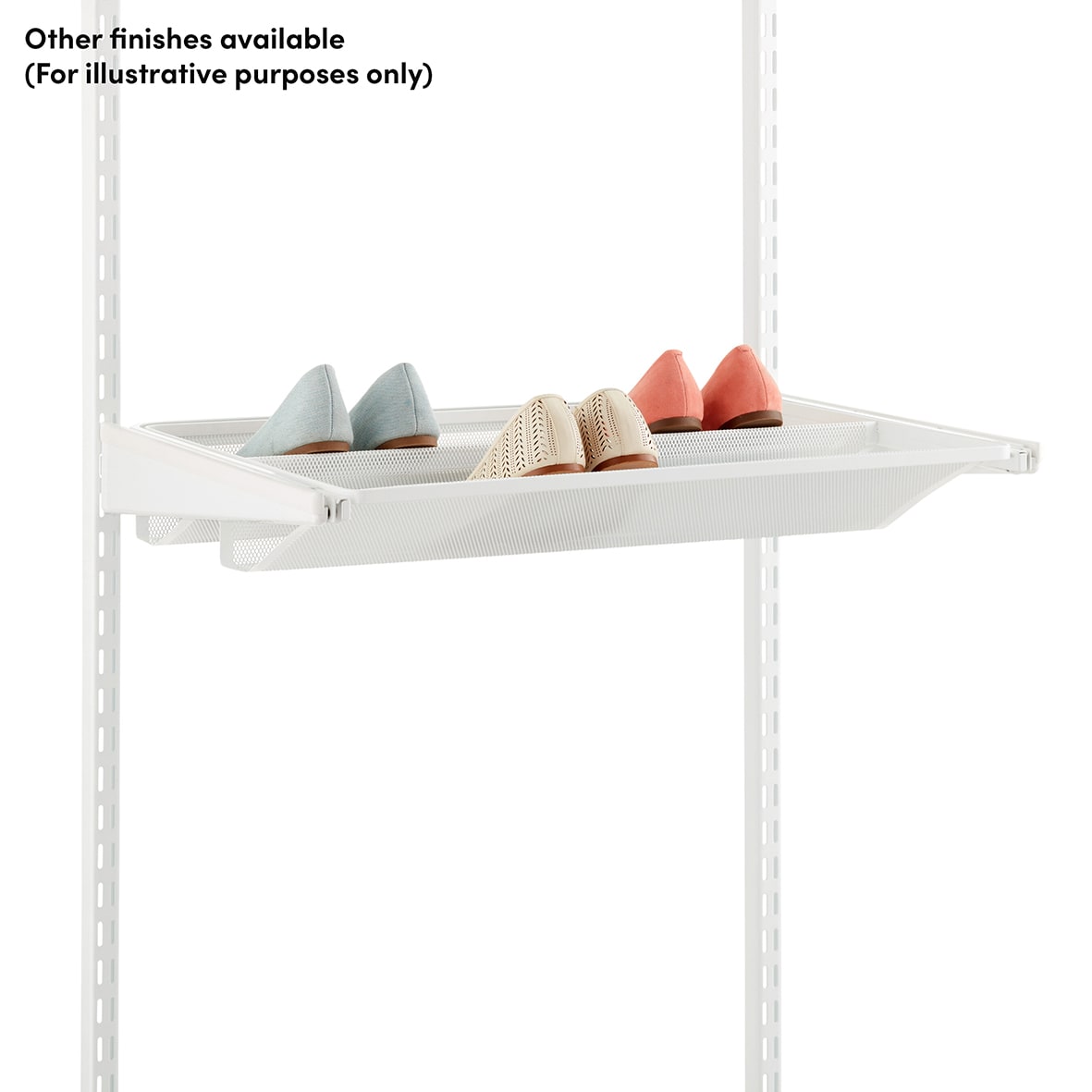 Top Track System - Click In Double Mesh Gliding Shoe Rack - 605 x 96 x 430mm - Graphite - view 2