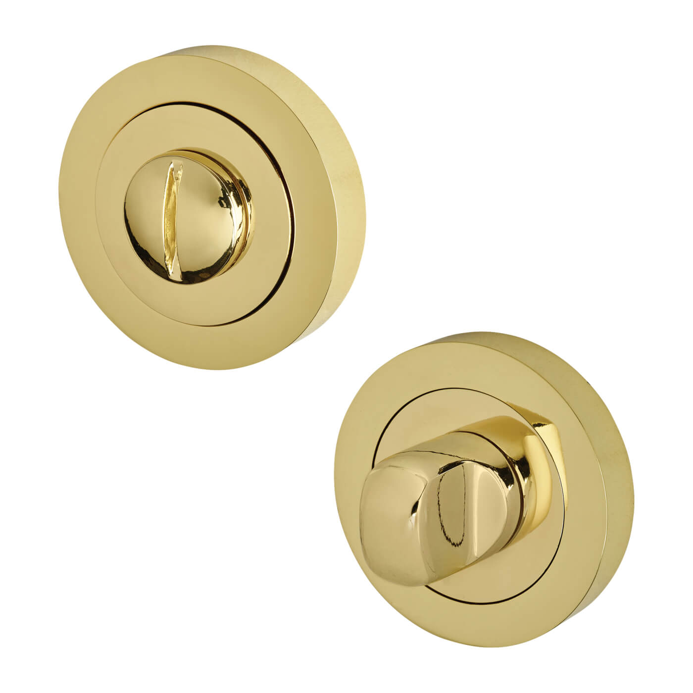 Bathroom Turn & Release - 50mm Diameter - Polished Brass - view 2