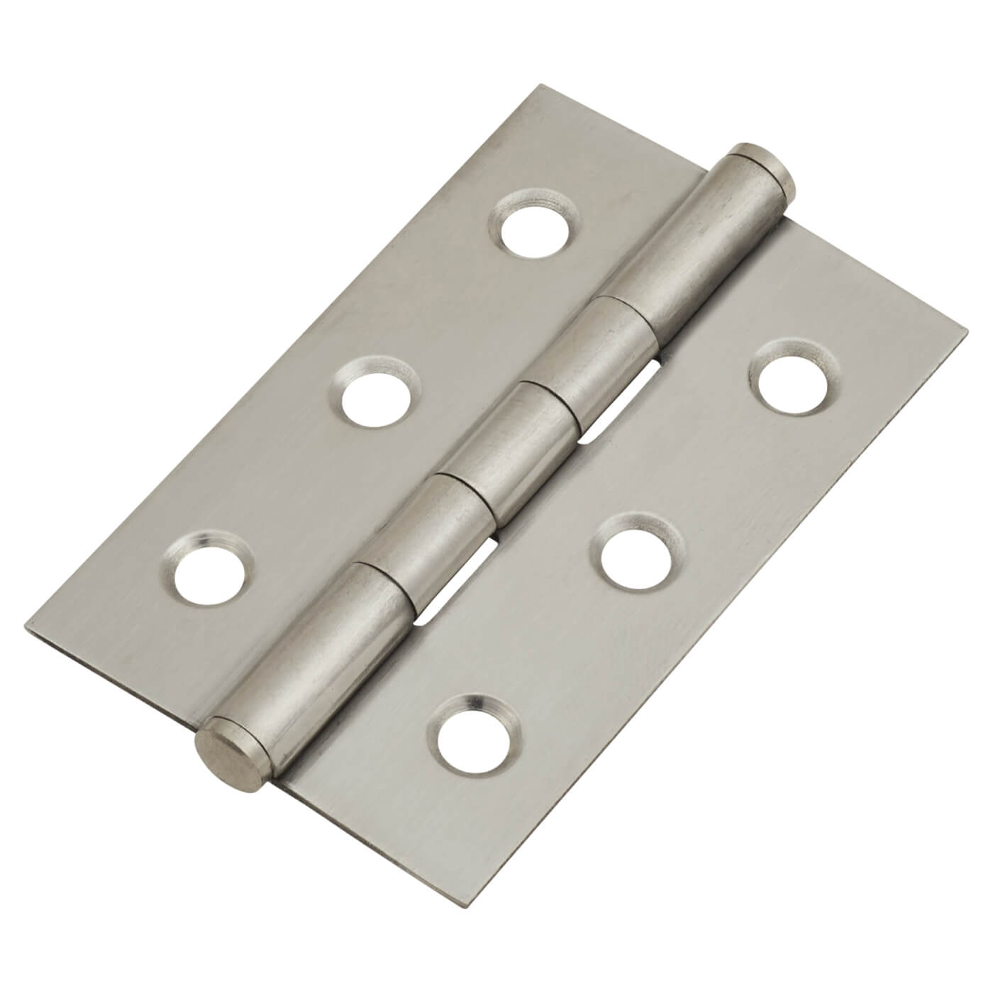 Pressed Butt Door Hinge - 64 x 40 x 1mm - Satin Stainless Steel - Pair - view 2