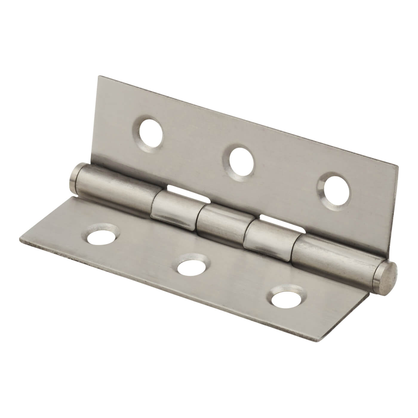 Pressed Butt Door Hinge - 64 x 40 x 1mm - Satin Stainless Steel - Pair - view 3