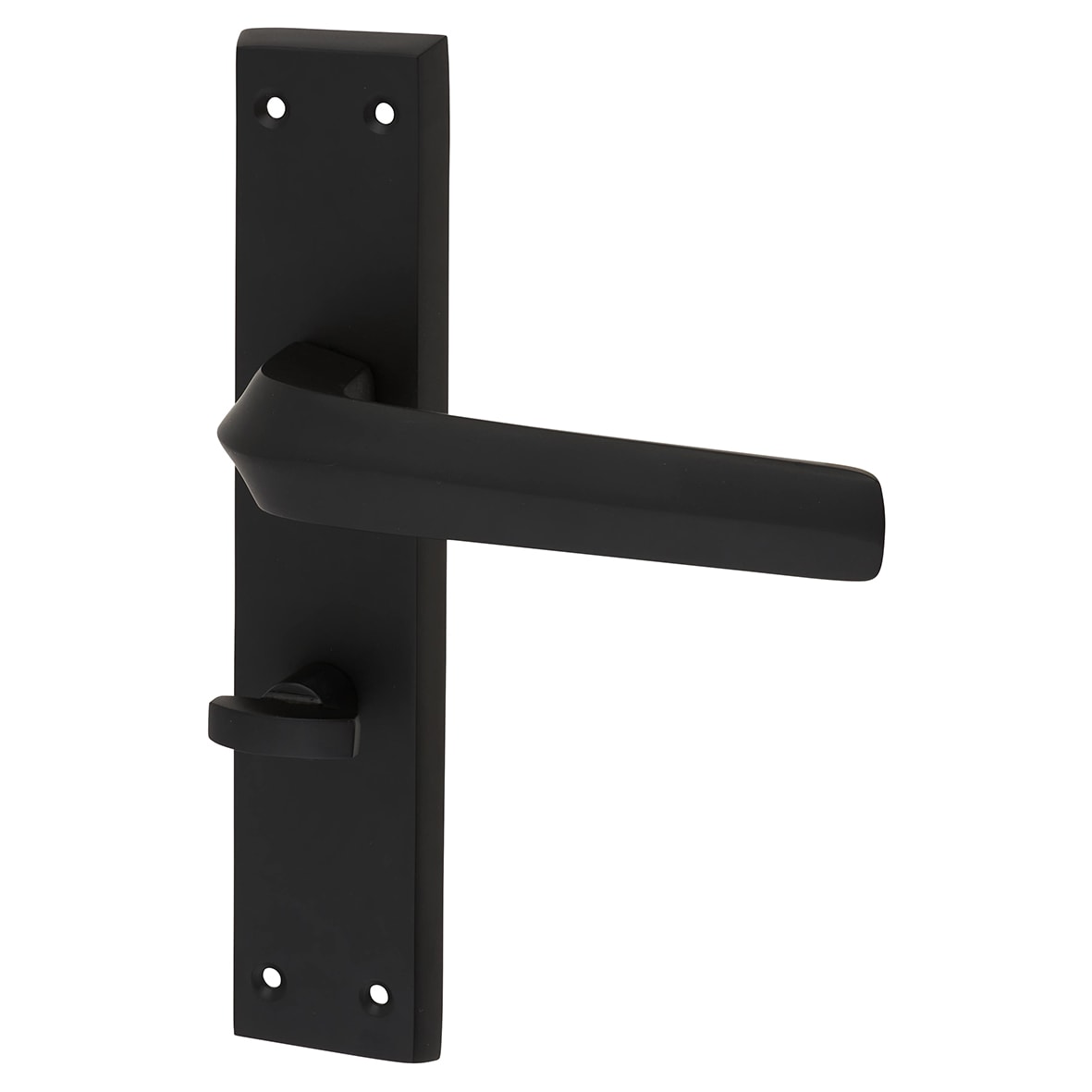 Matt Black Bathroom Lock Door Handles Pack - Norley Range - view 2