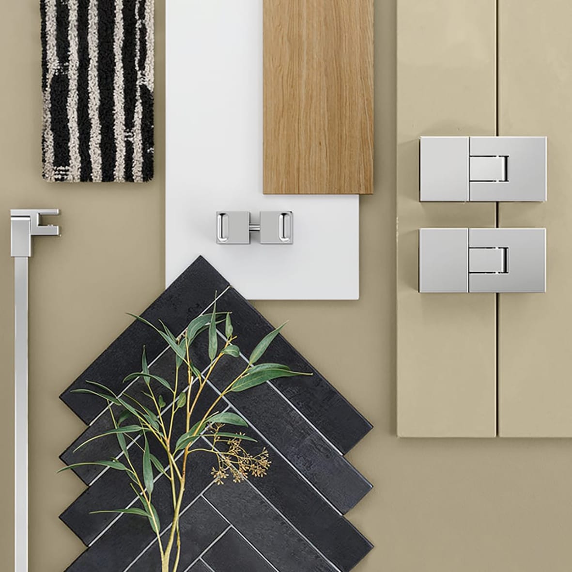 Shower Door Knob - Square - 30 x 30mm - Polished Chrome - Pair - view 3