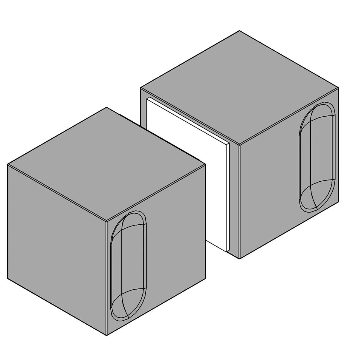 Shower Door Knob - Square - 30 x 30mm - Polished Chrome - Pair - view 7