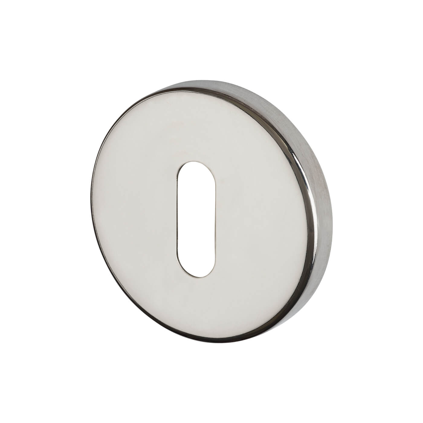 Escutcheon - 52mm Diameter - Keyhole - Polished Stainless Steel - view 2