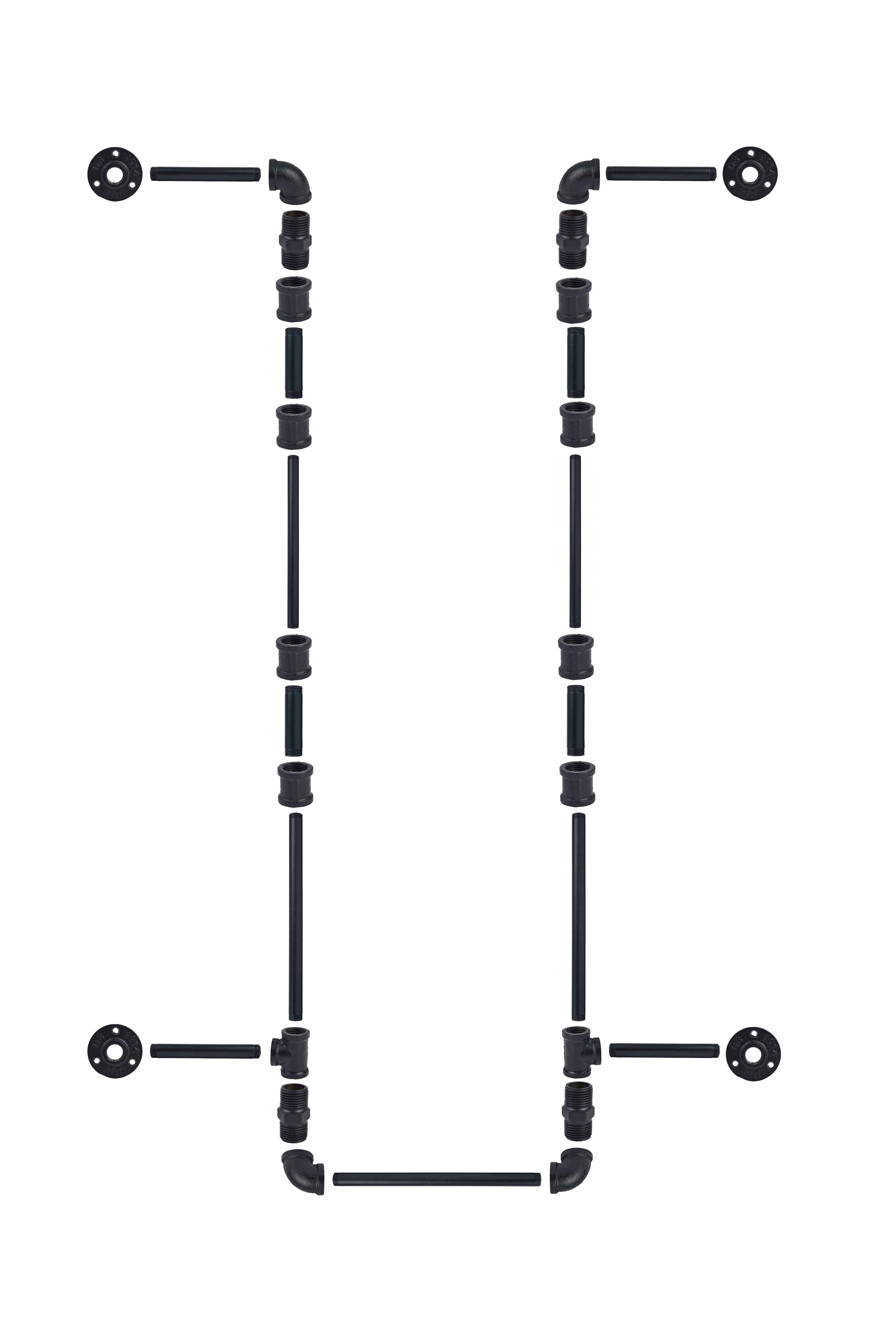 1/2" 3 Tier Drill Through Pipe Shelf Kit with Hanging Rail - Grey - view 4